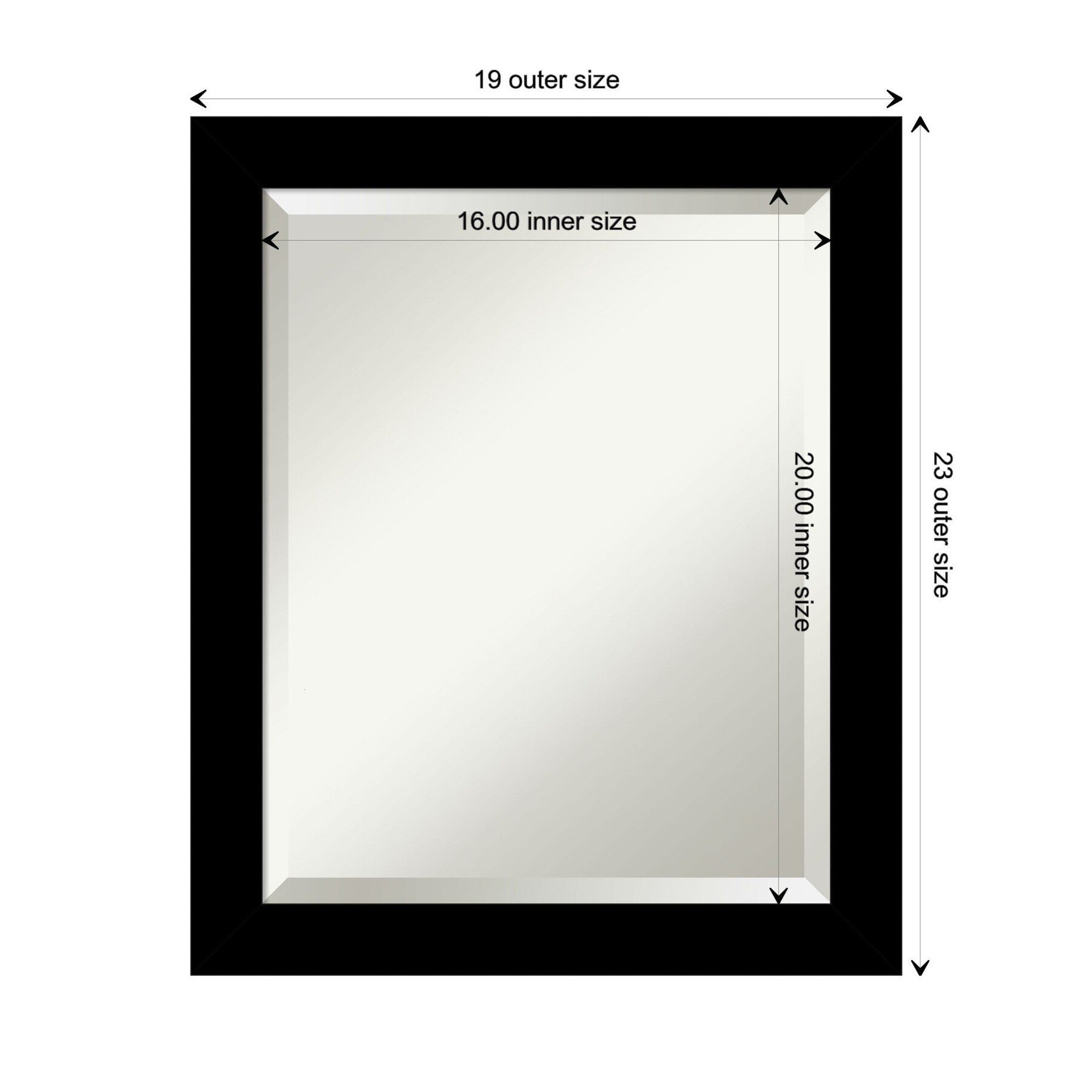 Basic Black Narrow Frame Rectangular Wall Mirror
