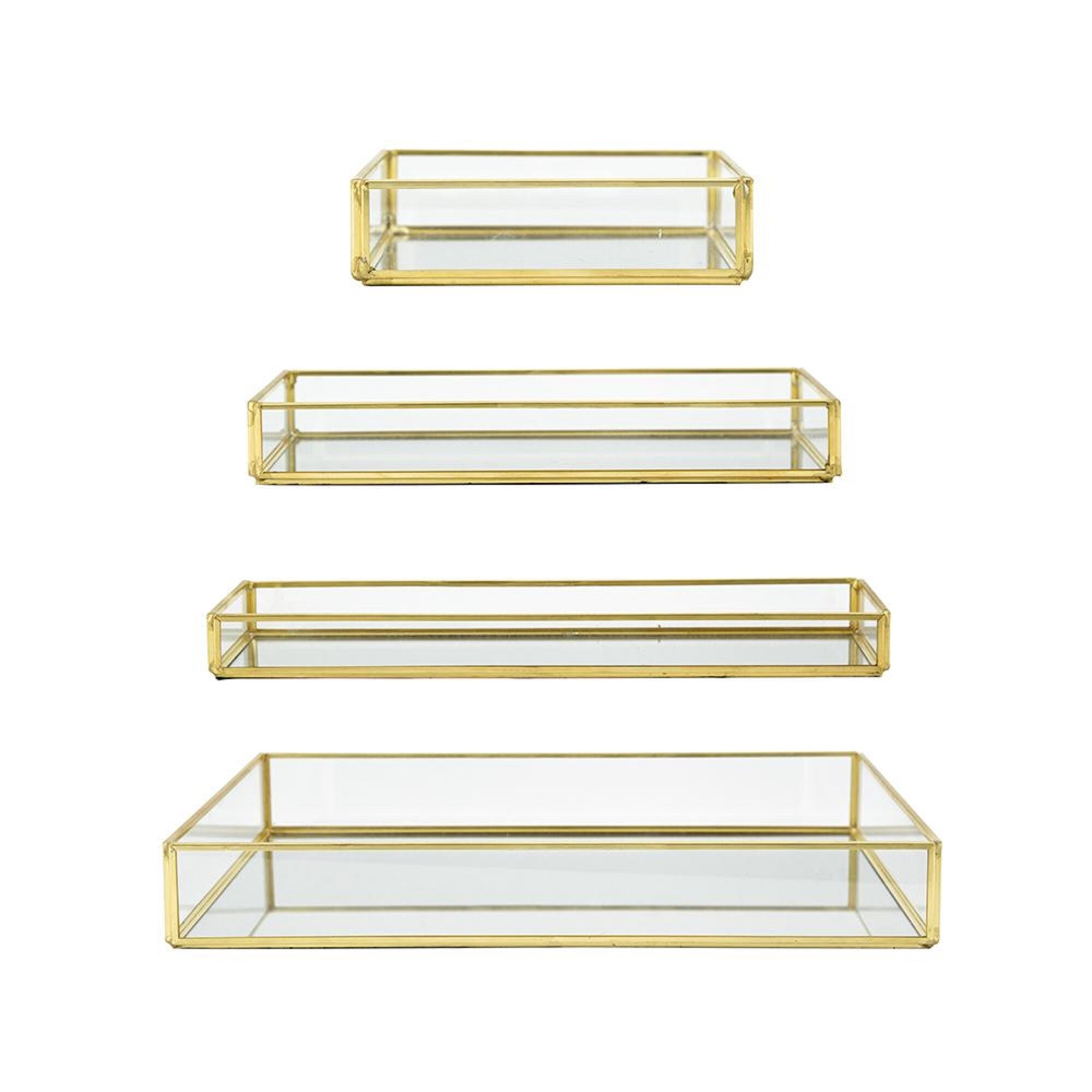 A&B Home 79115 4 -Pack Gold Glass Modern Decorative object