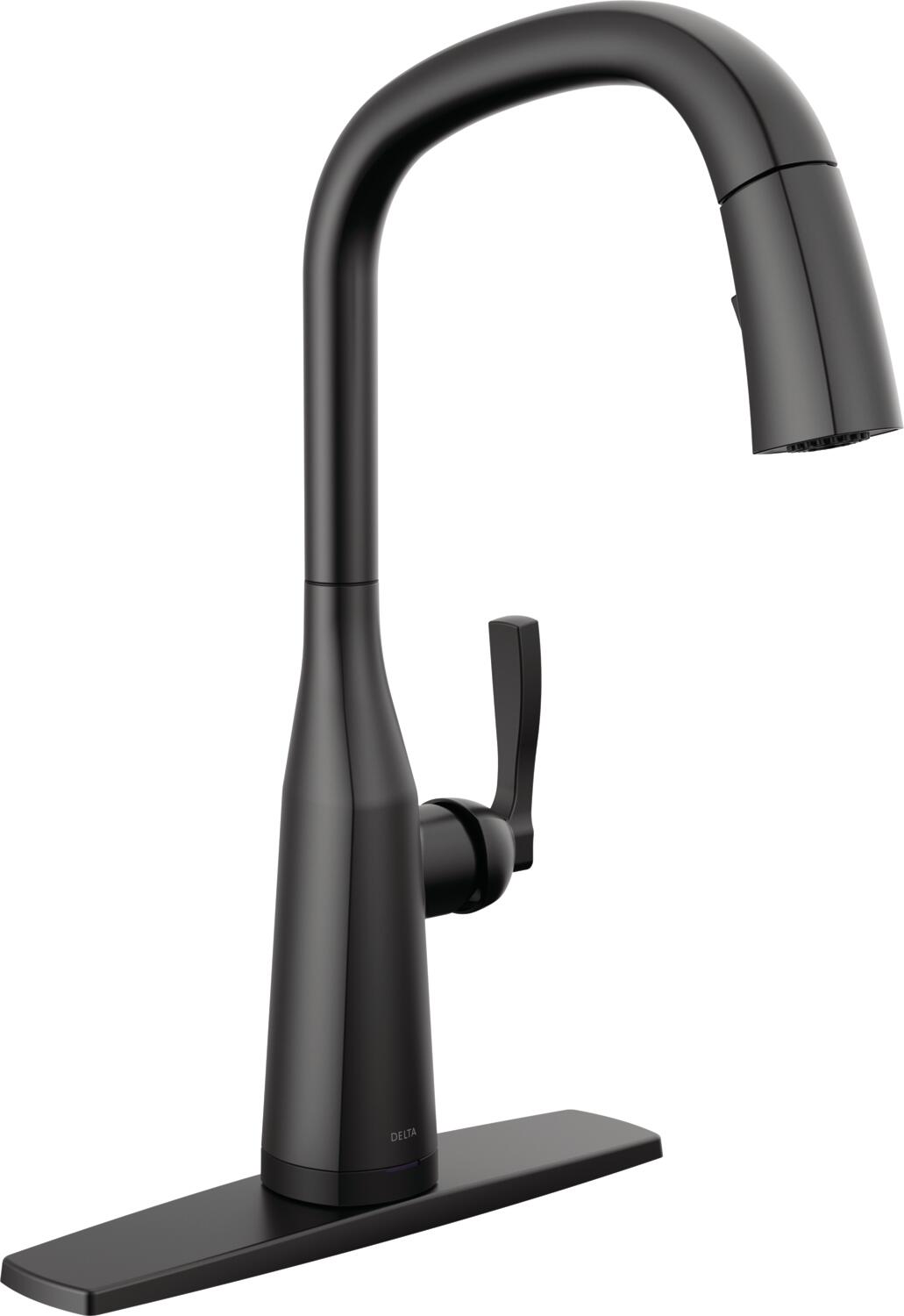 Delta Stryke Matte Black Single Handle Pulldown Touch Kitchen Faucet in the Kitchen Faucets