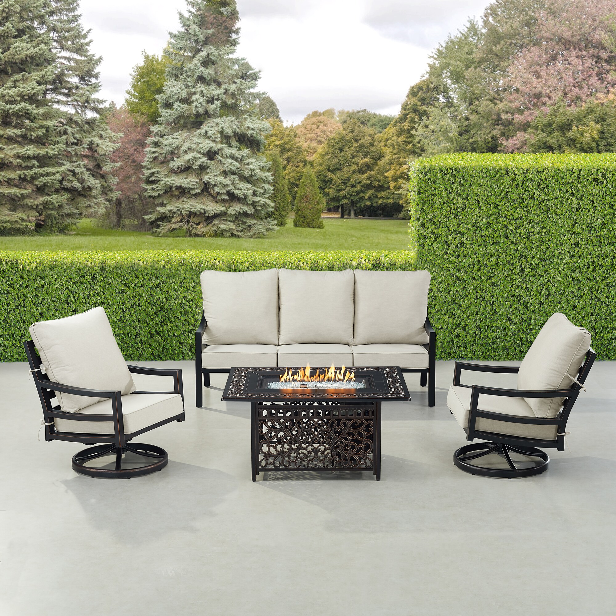 Oakland Living HUDSON1SF2CHCABOSLGC Patio-Conversation-Sets - View #2