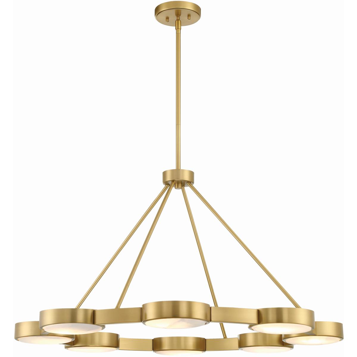 Crystorama  ORS-738-MG-ST Orson 8 Light 385 inch Modern Gold Chandelier Ceiling Light