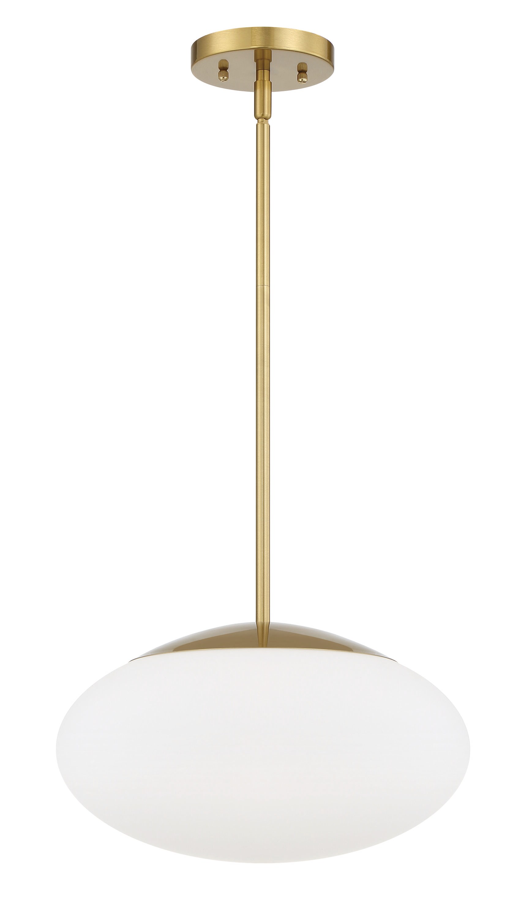 Craftmade 56894-SB-WG Gaze Satin Brass Modern/contemporary White glass Globe Medium Hanging Pendant light