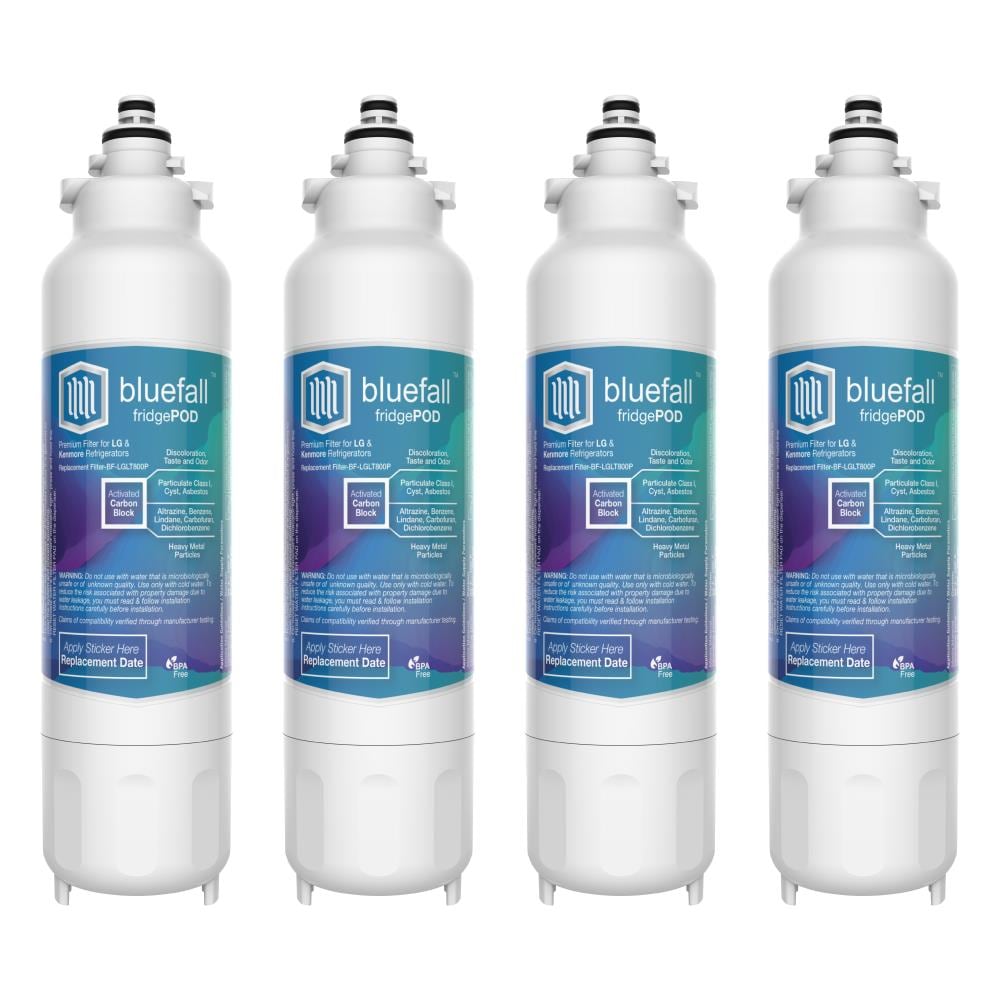 Bluefall BF-LGLT800P-4PACK Twist-in Refrigerator Water Filter FridgePod 4-Pack