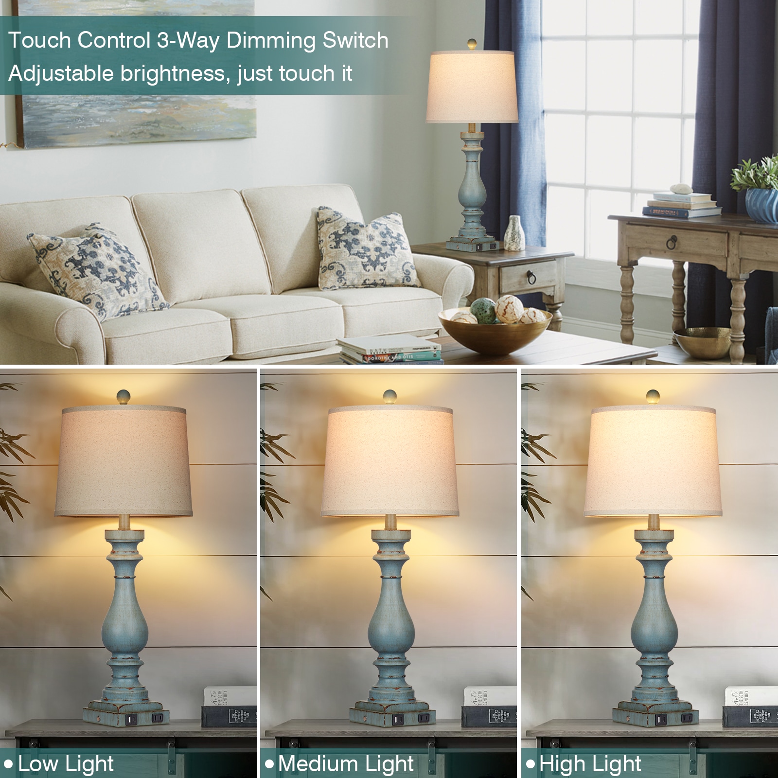 UrFurnishings TD-278 Table-Lamps - View #2