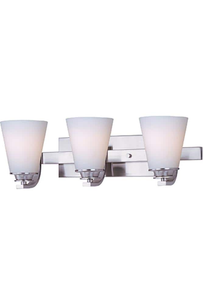 Maxim Lighting 9013SWSN Conical 19-in 3 -Light Satin Nickel Traditional Vanity light