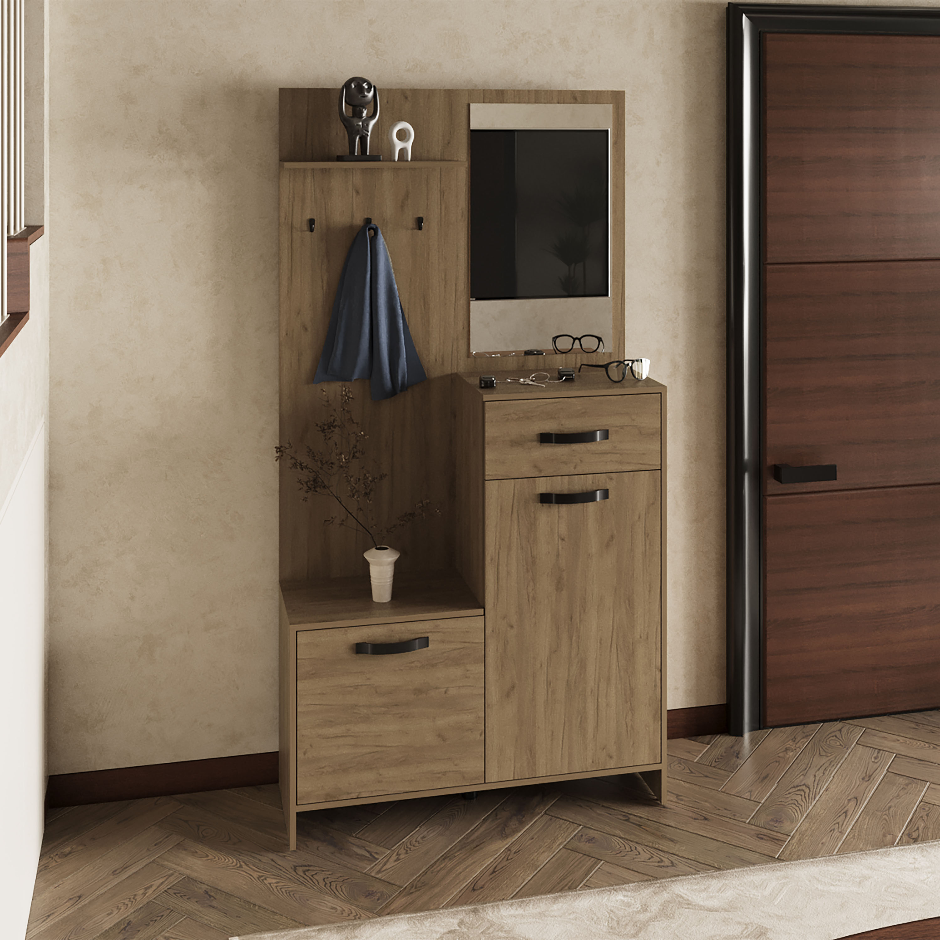 luxeyard-tree-hall-with-hangers-three-shelves-two-cabinets-one-drawer