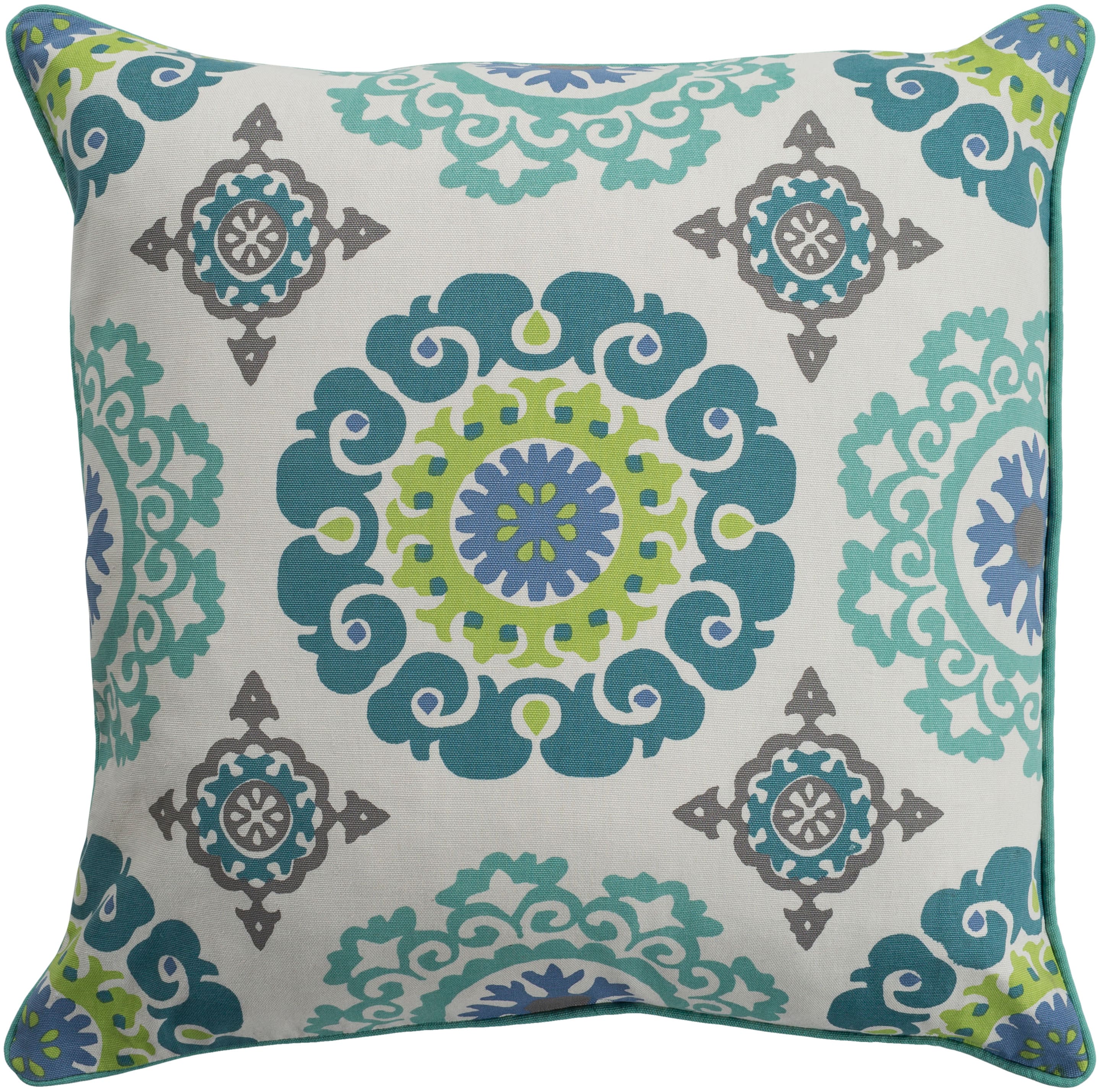 Surya TEC012-1818P Technicolor 18-in x 18-in Denim Square Indoor Decorative Pillow