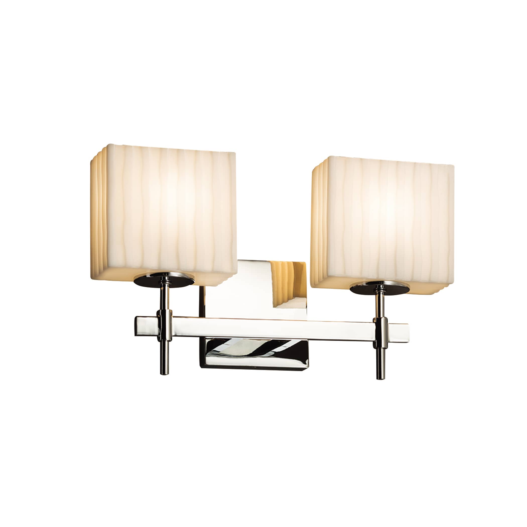 Justice Design Group PNA-8412-55-WFAL-CR Porcelina 14.5-in 2-Light Polished Chrome Transitional Vanity Light