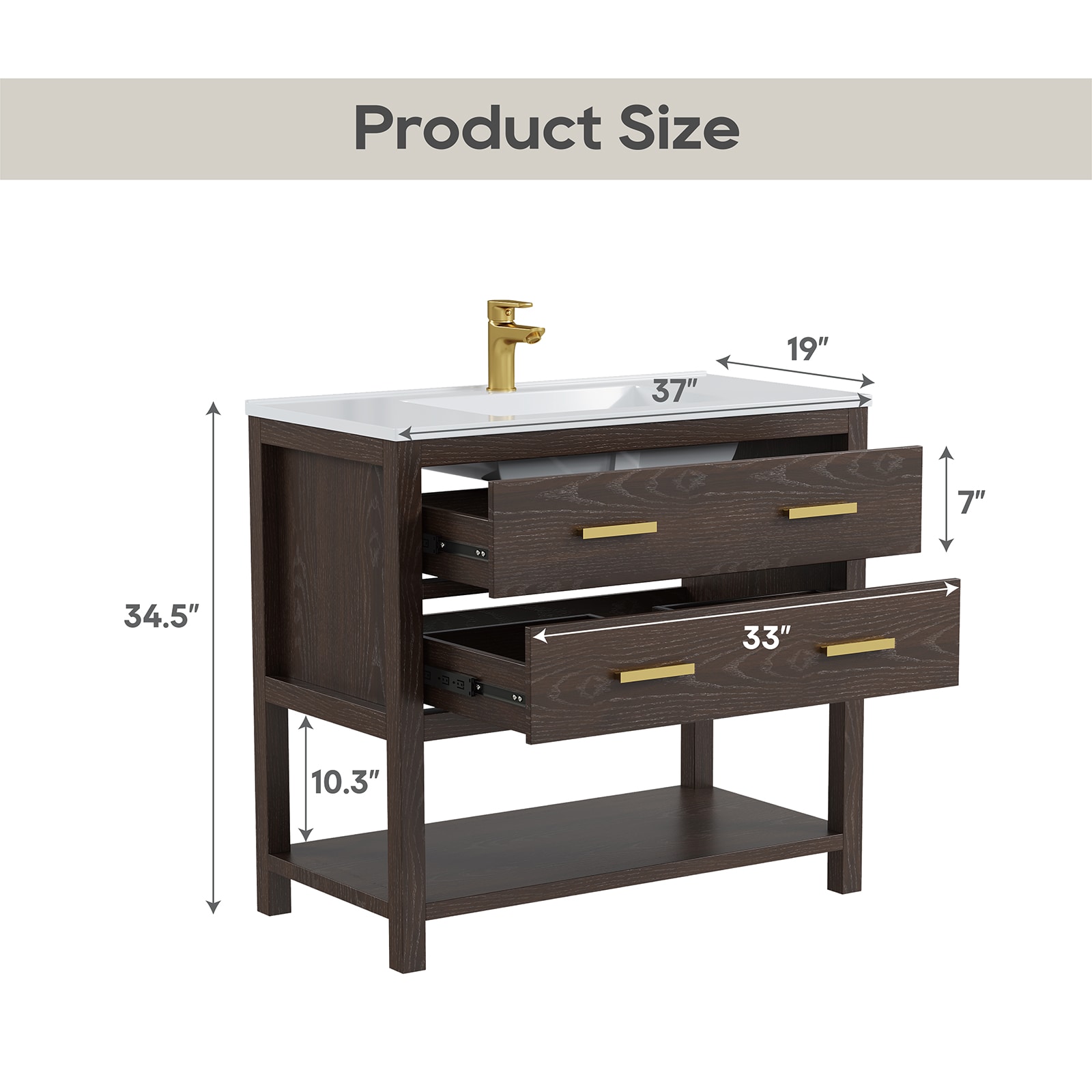 DELUXE LIVING V24030KD-36WT Bath-Vanity-Combo - View #8