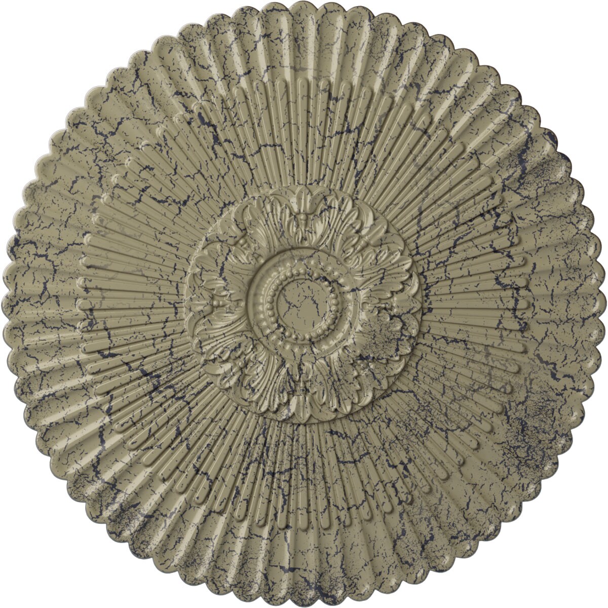 Ekena Millwork CM41NECSC Nexus 41-in W x 41-in L Painted Castle Stone Crackle Polyurethane Whole Ceiling Medallion