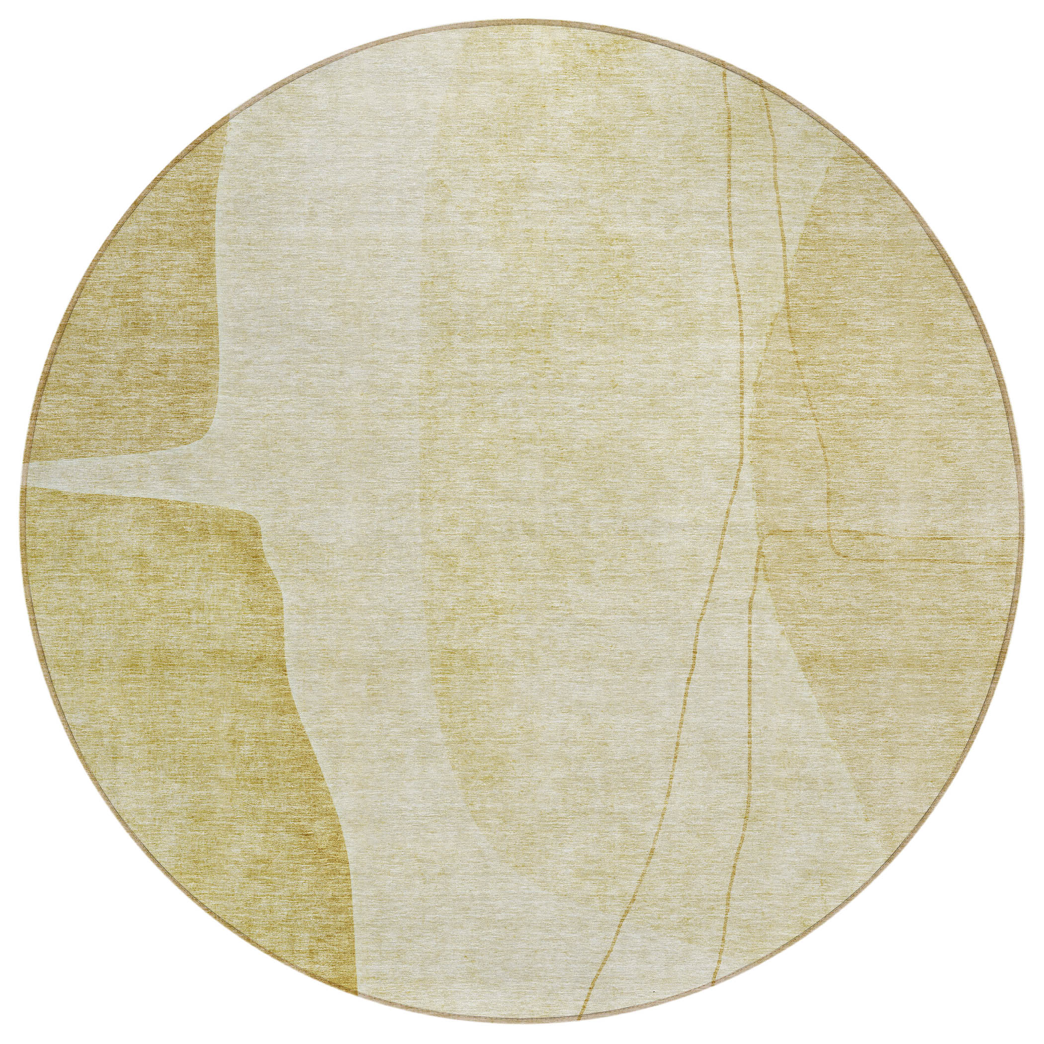Addison Rugs ACN696GO8RO Chantille ACN696GO 8 x 8 (ft) Polyester Gold Round Indoor/Outdoor Geometric Machine washable Area rug