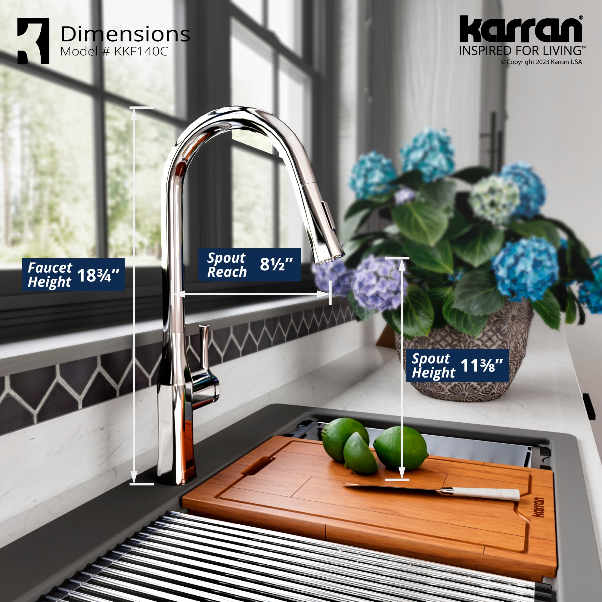 Chrome Single Handle Pull-Down Sprayer Kitchen Faucet