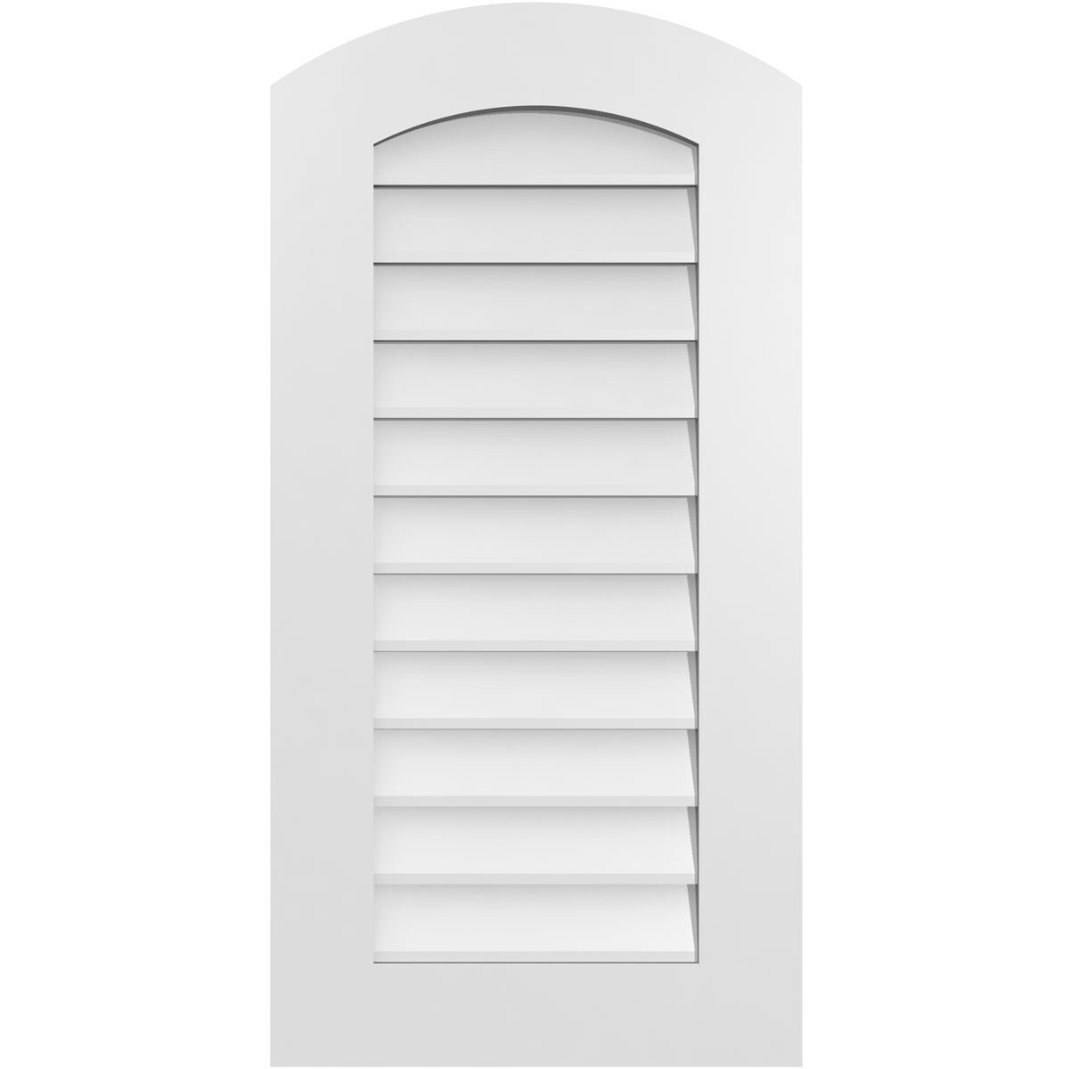 Ekena Millwork GVPAR18X3601SN 18-Inches x 36-Inches Off-white Round top PVC Gable Louver Vent