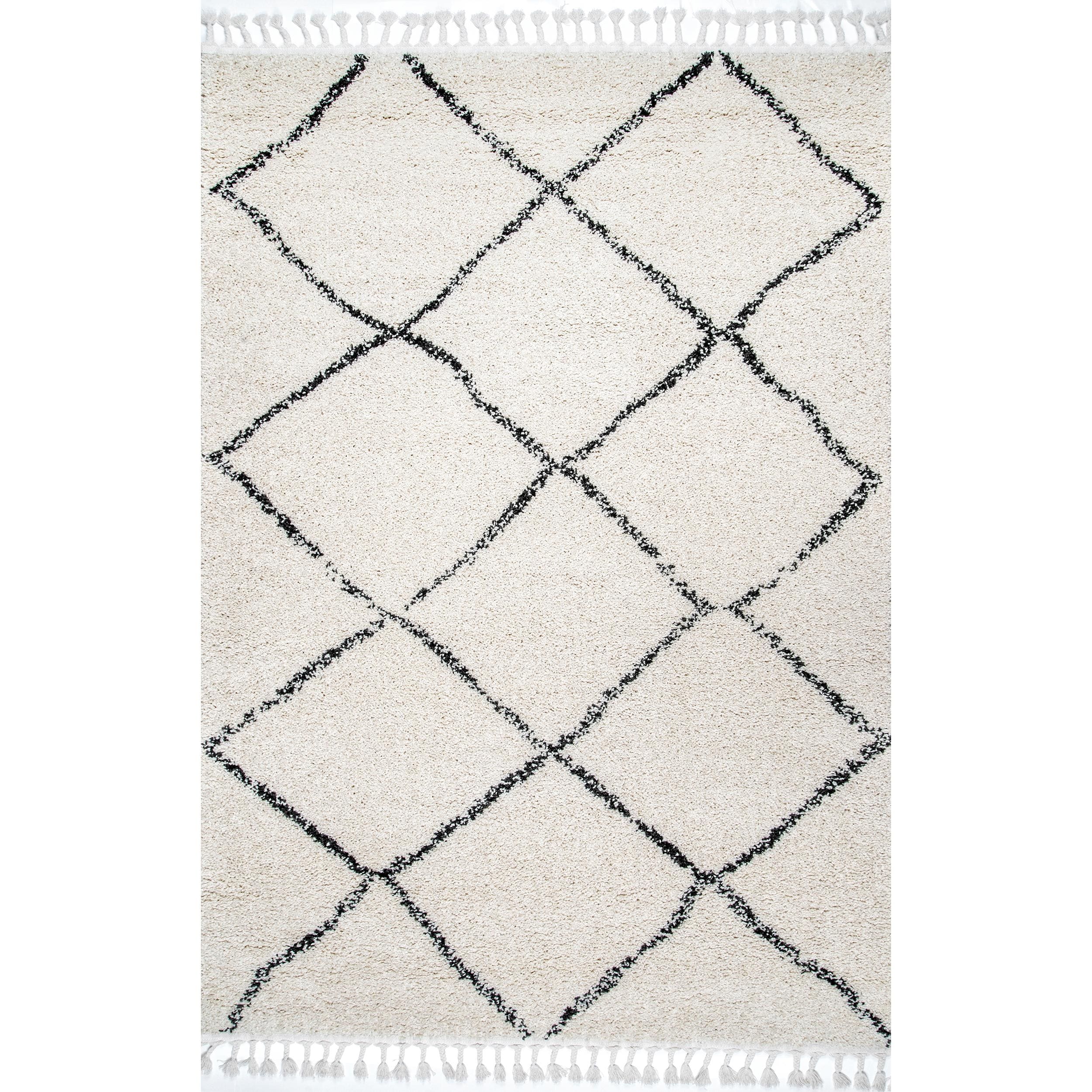 nuLOOM GCDI08A-S606 Jessie 6 x 6 (ft) Loomed Polypropylene Off White Square Indoor Geometric Area rug