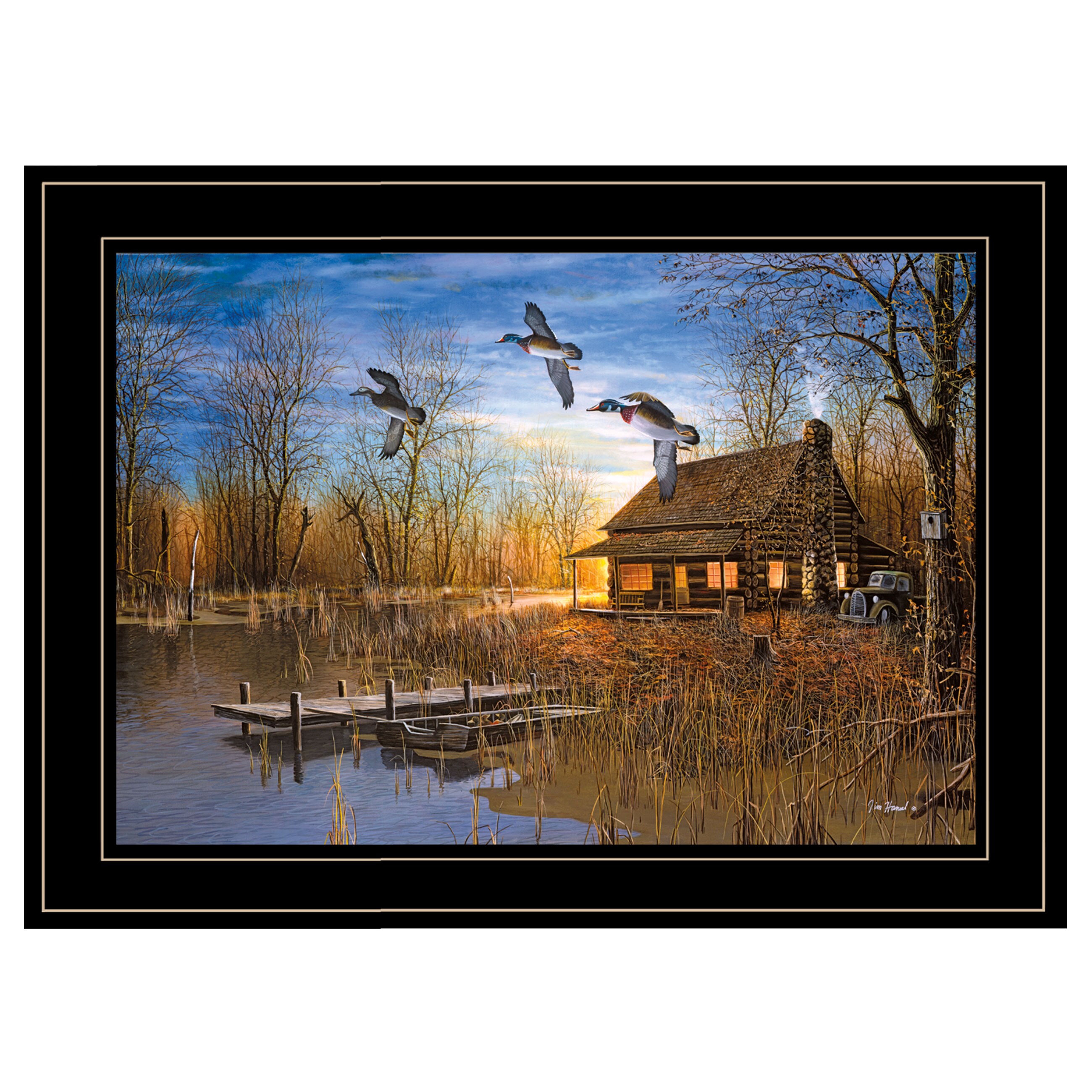 Trendy Decor 4U JH124-704G Passing Through Collection Jim Hansen Black Wood Framed 15-in H x 21-in W Landscape Paper Print
