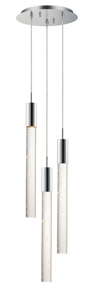 ET2 E22873-91PC Big Fizz 3 -Light Polished Chrome Modern/contemporary Clear glass Cylinder Integrated LED Medium Outdoor Hanging Pendant light