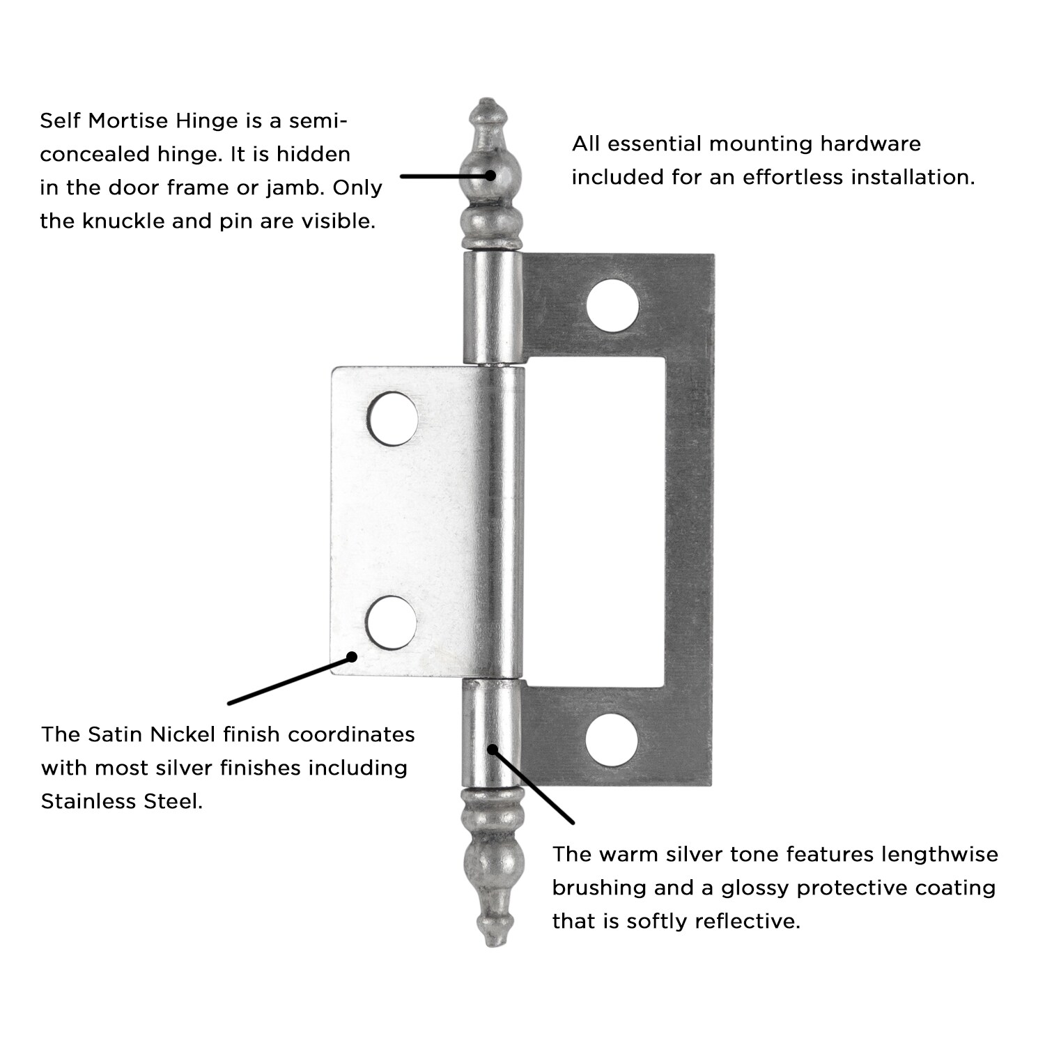Hickory Hardware P8294-SN-10B Cabinet-Hinges - View #4