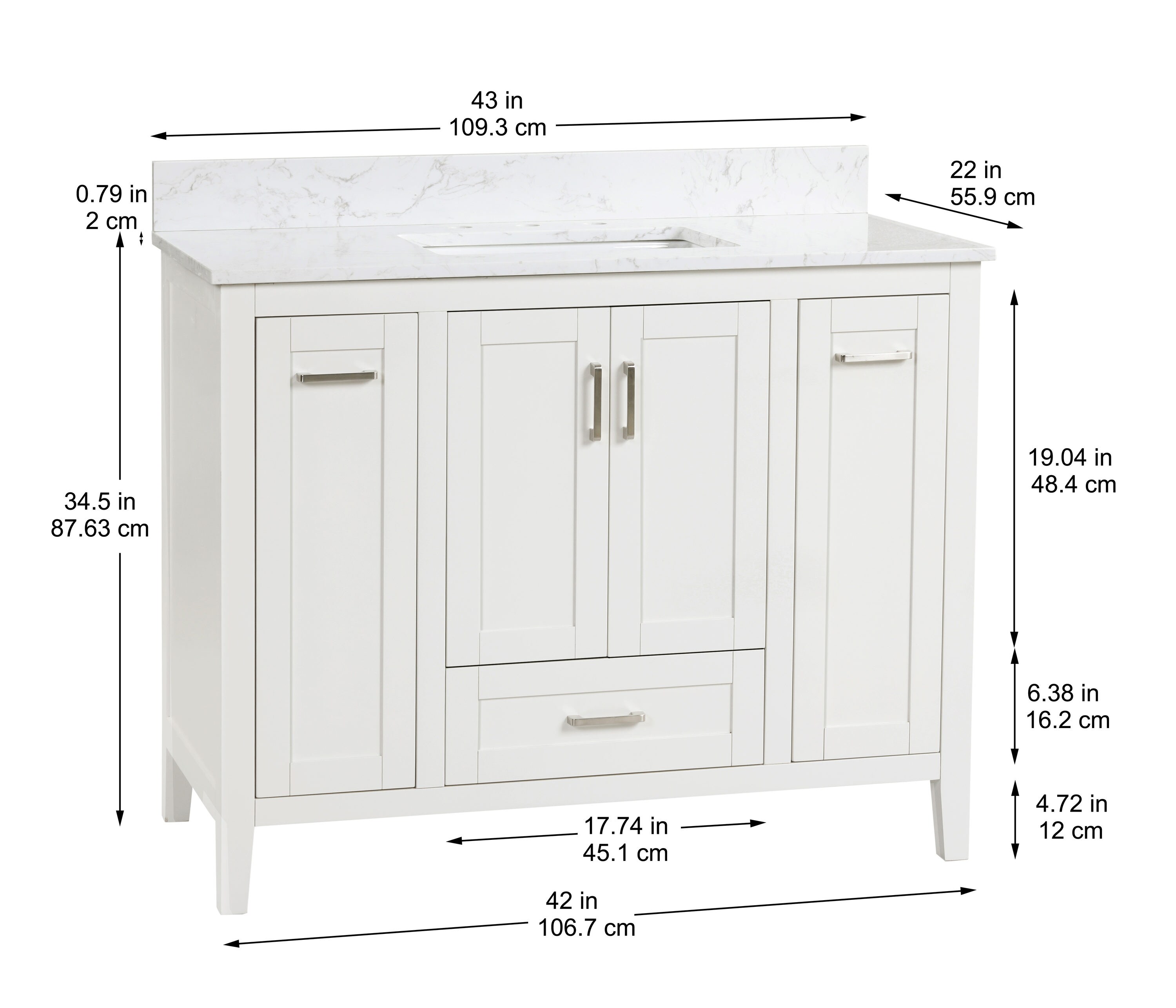 allen + roth Christy 42-in Carrara White Undermount Single Sink ...