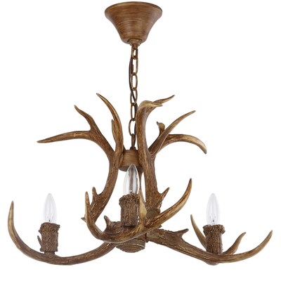 Safavieh Makani 3 Light Brown Rustic, How Much Are Antler Chandeliers
