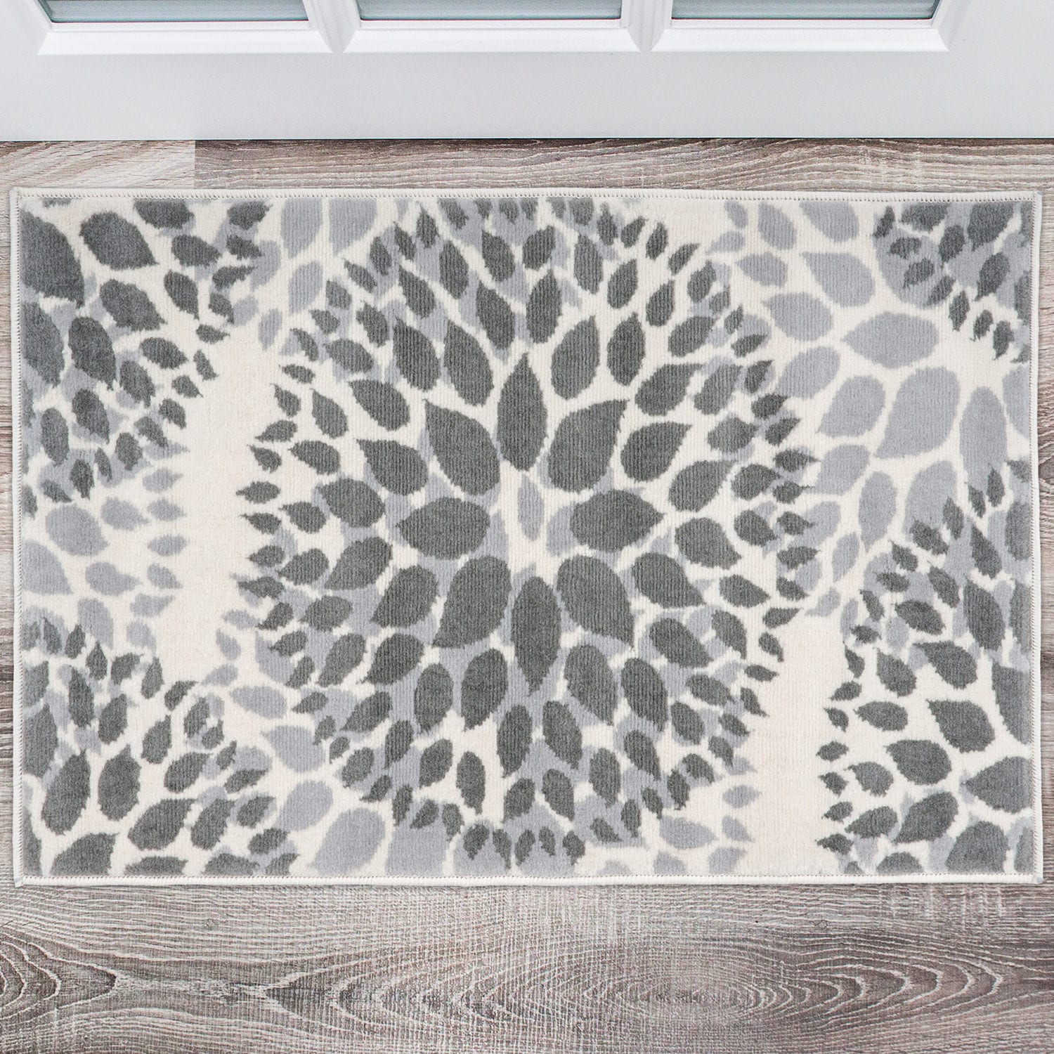 World Rug Gallery 9099 GRAY 2X3 Hudson 2 x 3 (ft) Loomed Polypropylene Gray Rectangular Indoor Floral/Botanical Mid-Century Modern Area rug