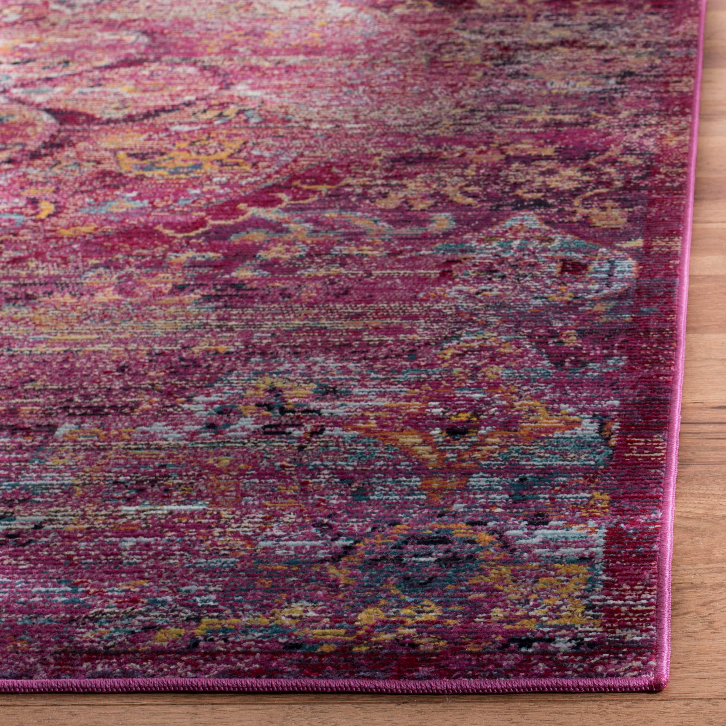 Reversible Fuchsia/Purple Synthetic 3' x 5' Area Rug