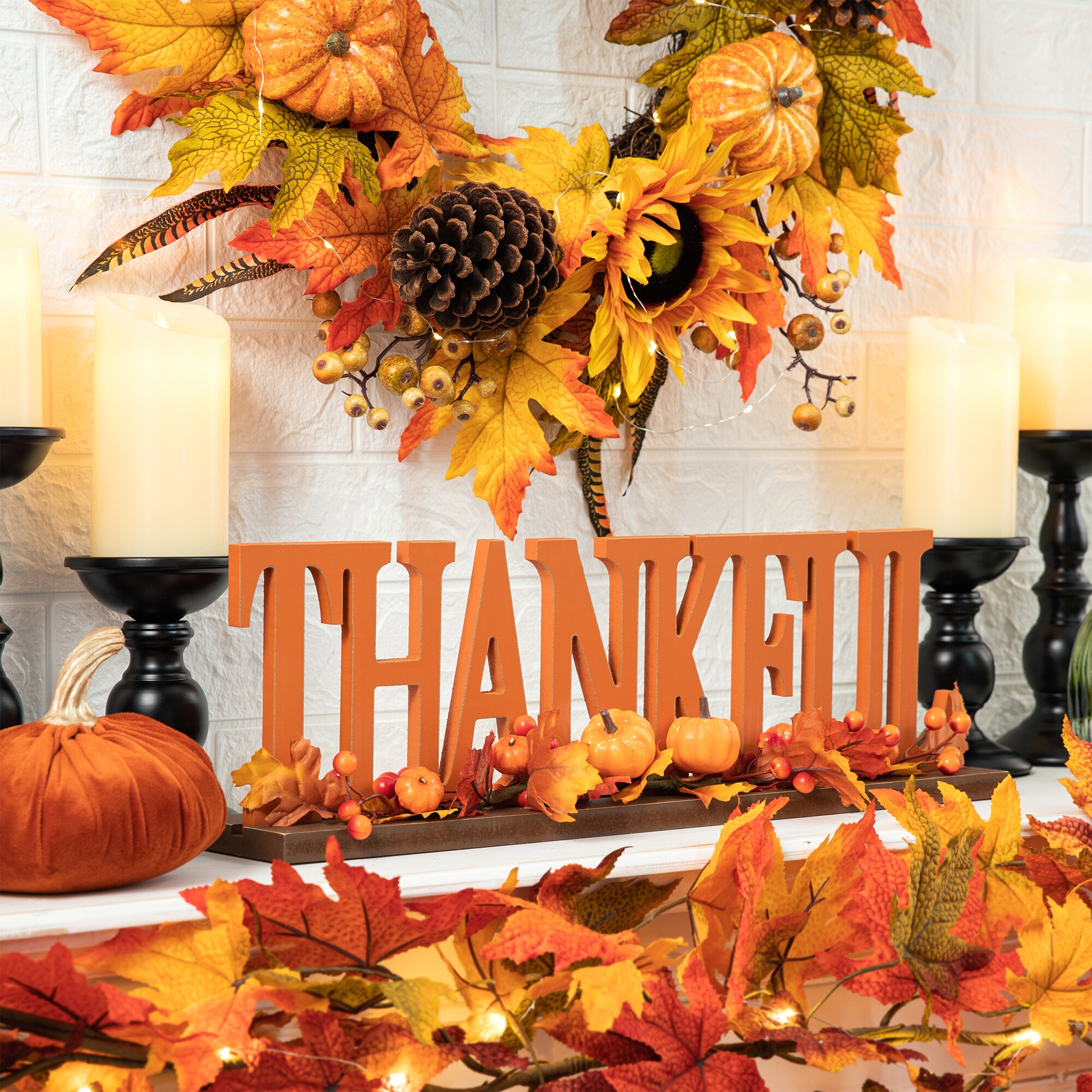 Glitzhome 6.5-in Harvest Tabletop Decoration Centerpiece in the Fall ...