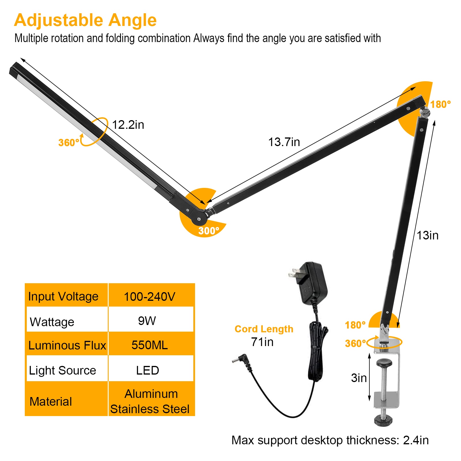LamQee 06FTL0226ABK Desk-Table-Lamps - View #7