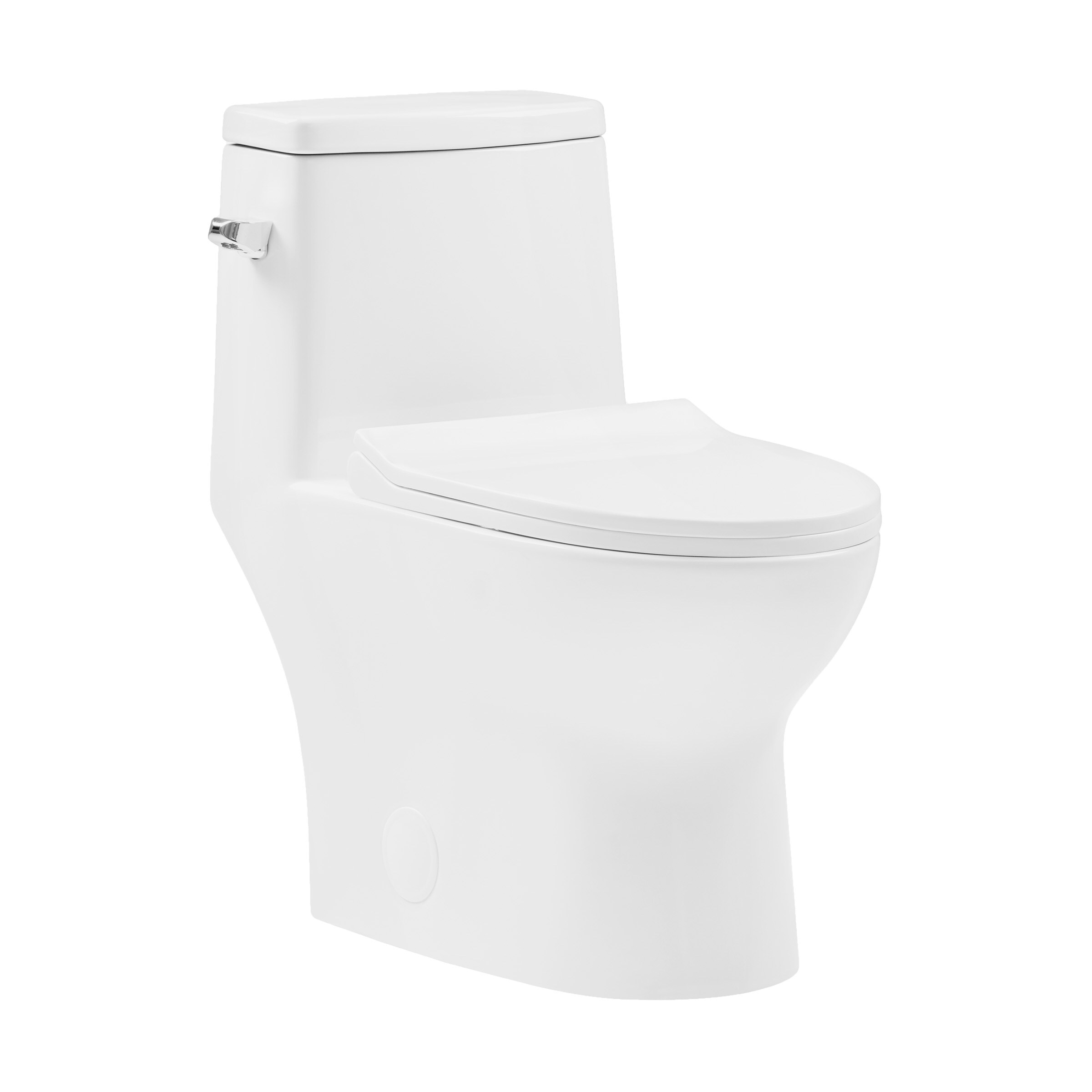 Swiss Madison SM-25-1TDIE04WH Dieppe Glossy White Elongated Standard height Smart Soft Close 1-piece Toilet 12-in Rough-In 1.28 GPF