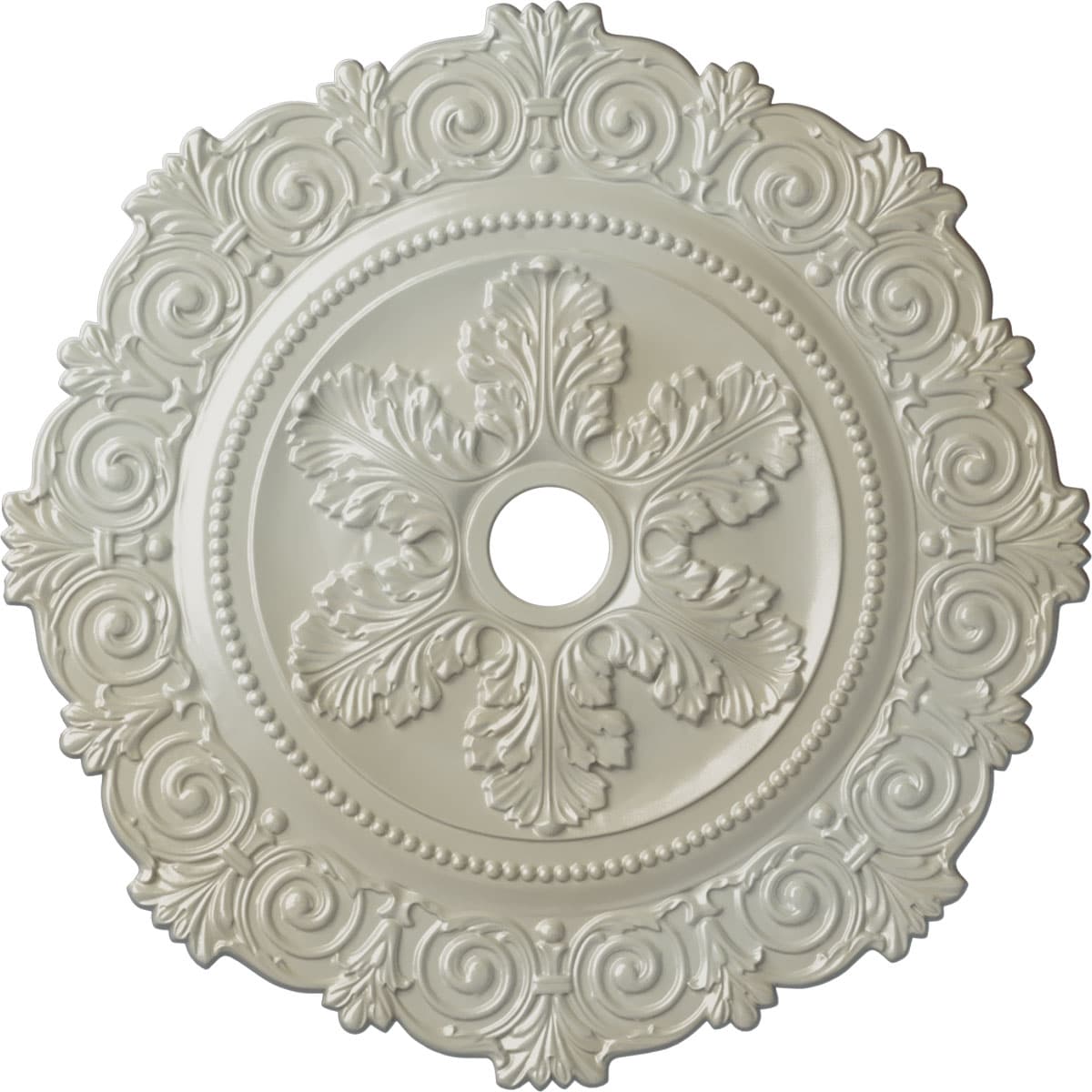 Ekena Millwork CM33SCFBS Scroll 33.25-in W x 33.25-in L Painted Flash Blue Polyurethane Whole Ceiling Medallion