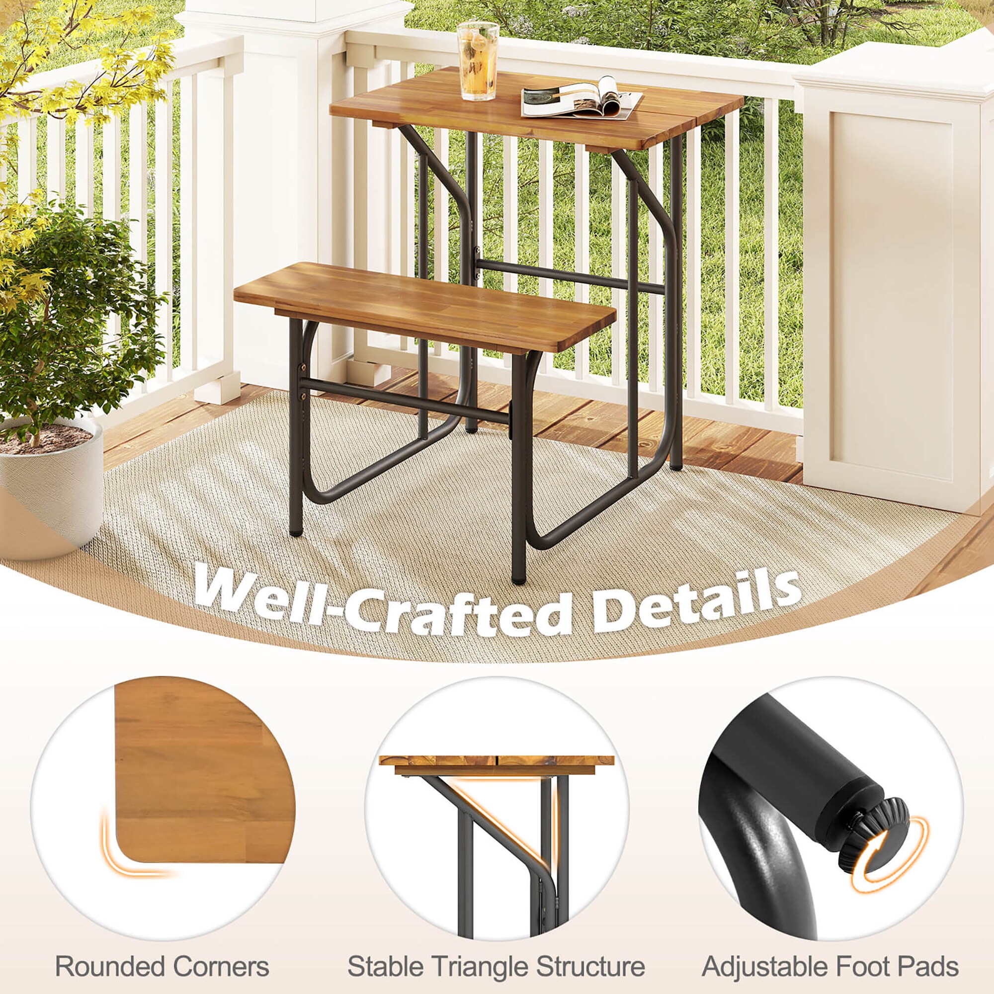 Costway HCST09159 Patio-Tables - View #3