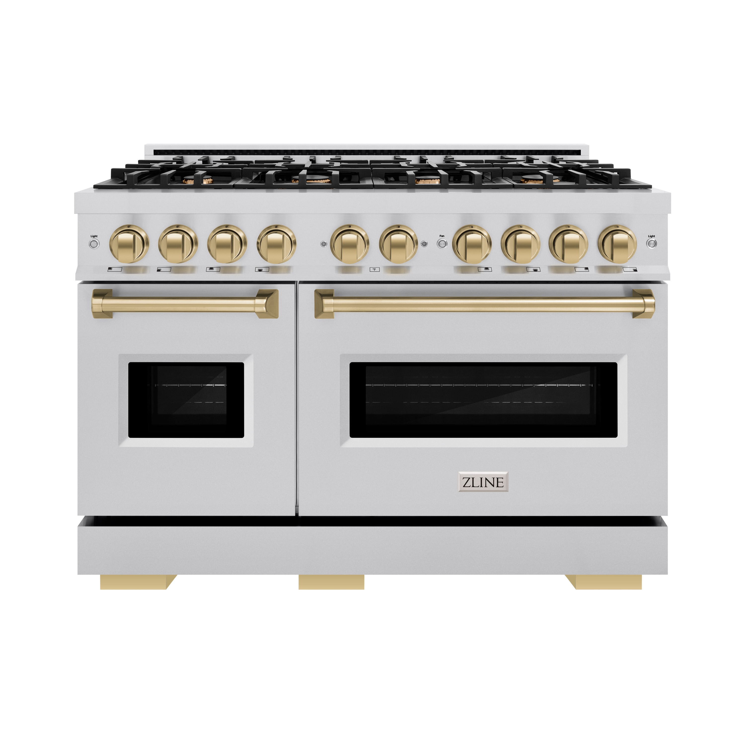 ZLINE KITCHEN & BATH CGRZ-48-CB Classic 48-in 8 burners 4.2-cu ft / 2.5-cu ft Convection Oven Freestanding Liquid Propane Double Oven Gas Range ( Stainless Steel, Champagne Bronze Accents )