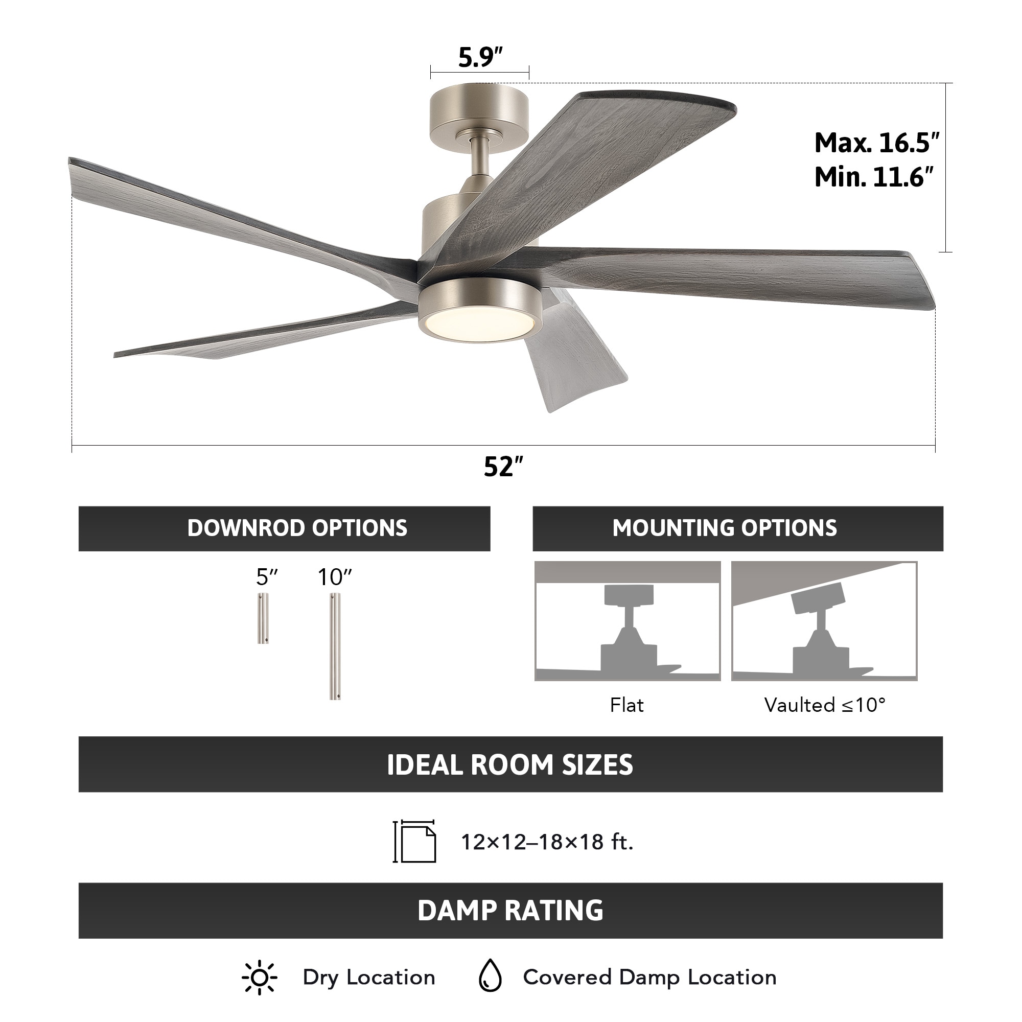 CO-Z CFN-1319-NG Ceiling-Fans - View #9