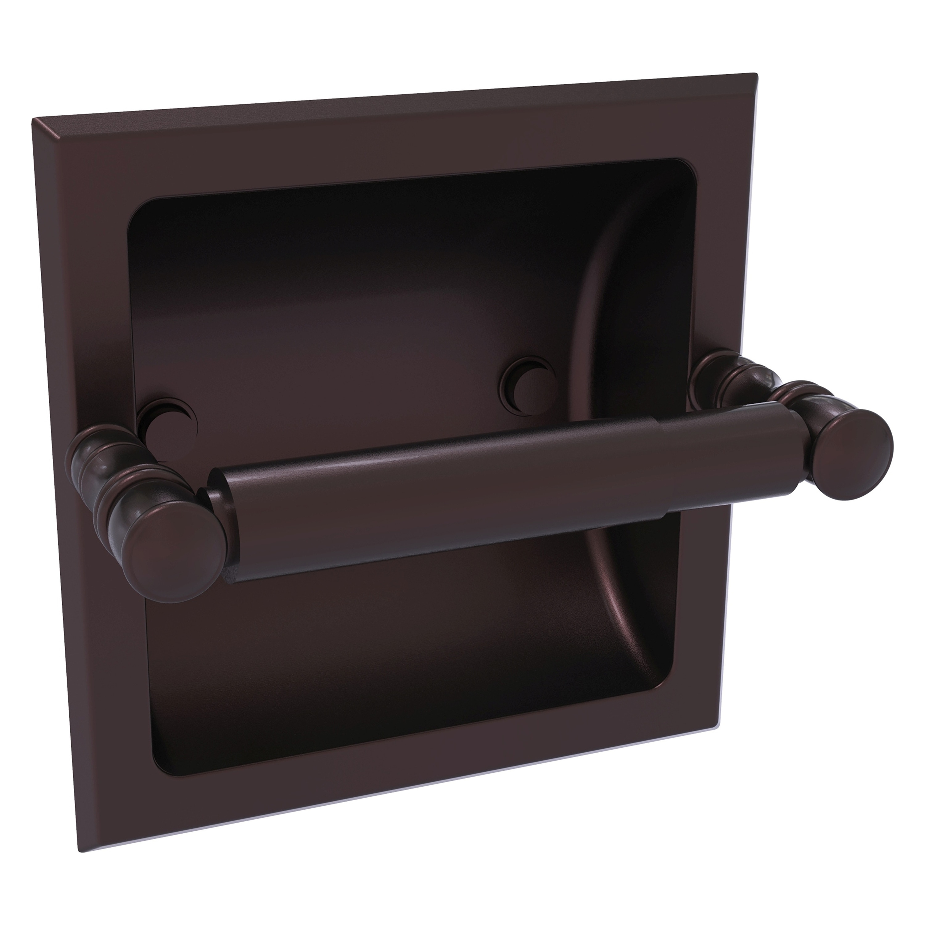 Allied Brass CL-24C-ABZ Carolina Antique Bronze Recessed Double post Toilet Paper Holder 1 -Rolls