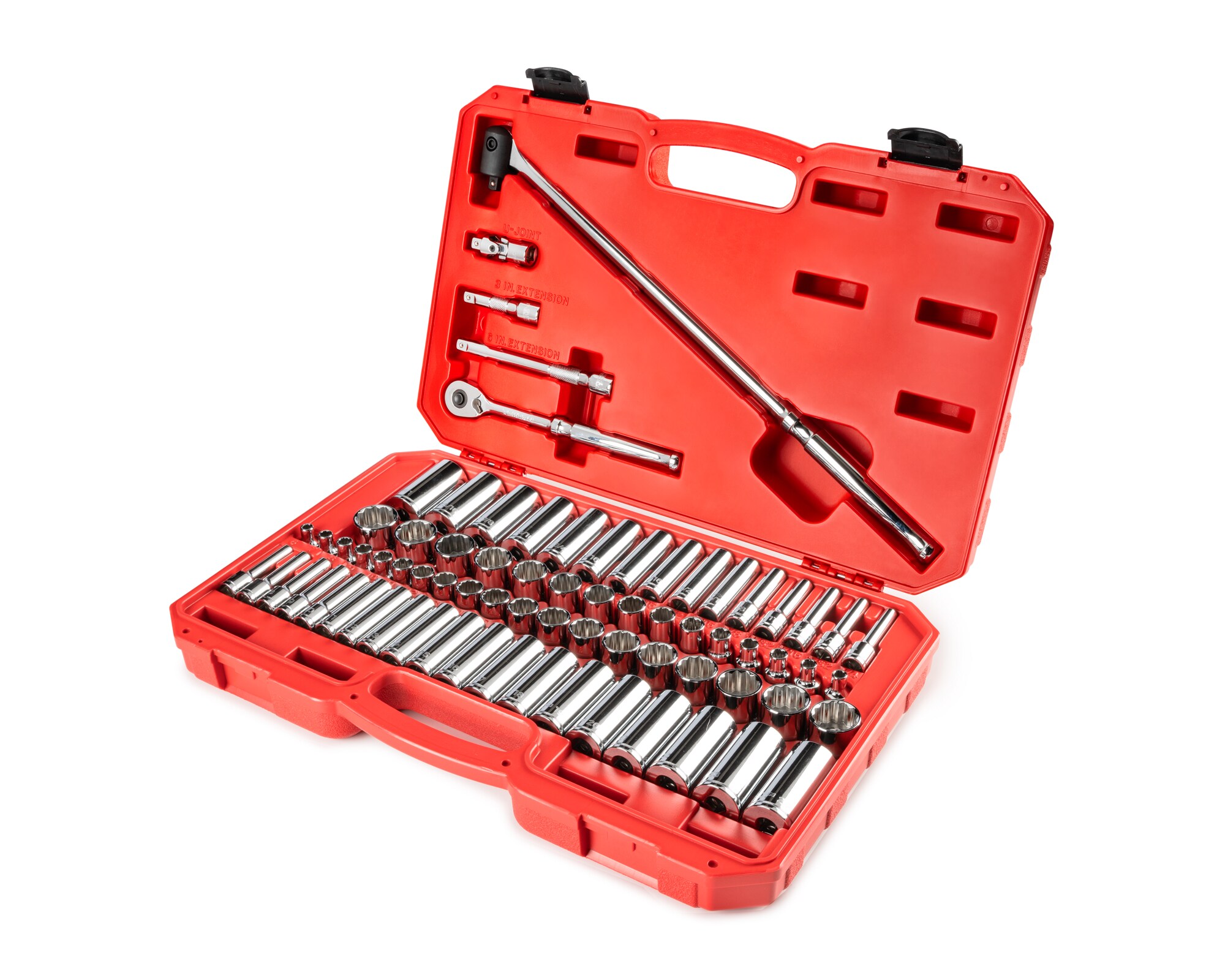 TEKTON 3/8-in Drive Standard (SAE) and Metric Shallow/Deep Socket Set (74-Pieces) SKT15312 Sansujyuku sansujyuku.com