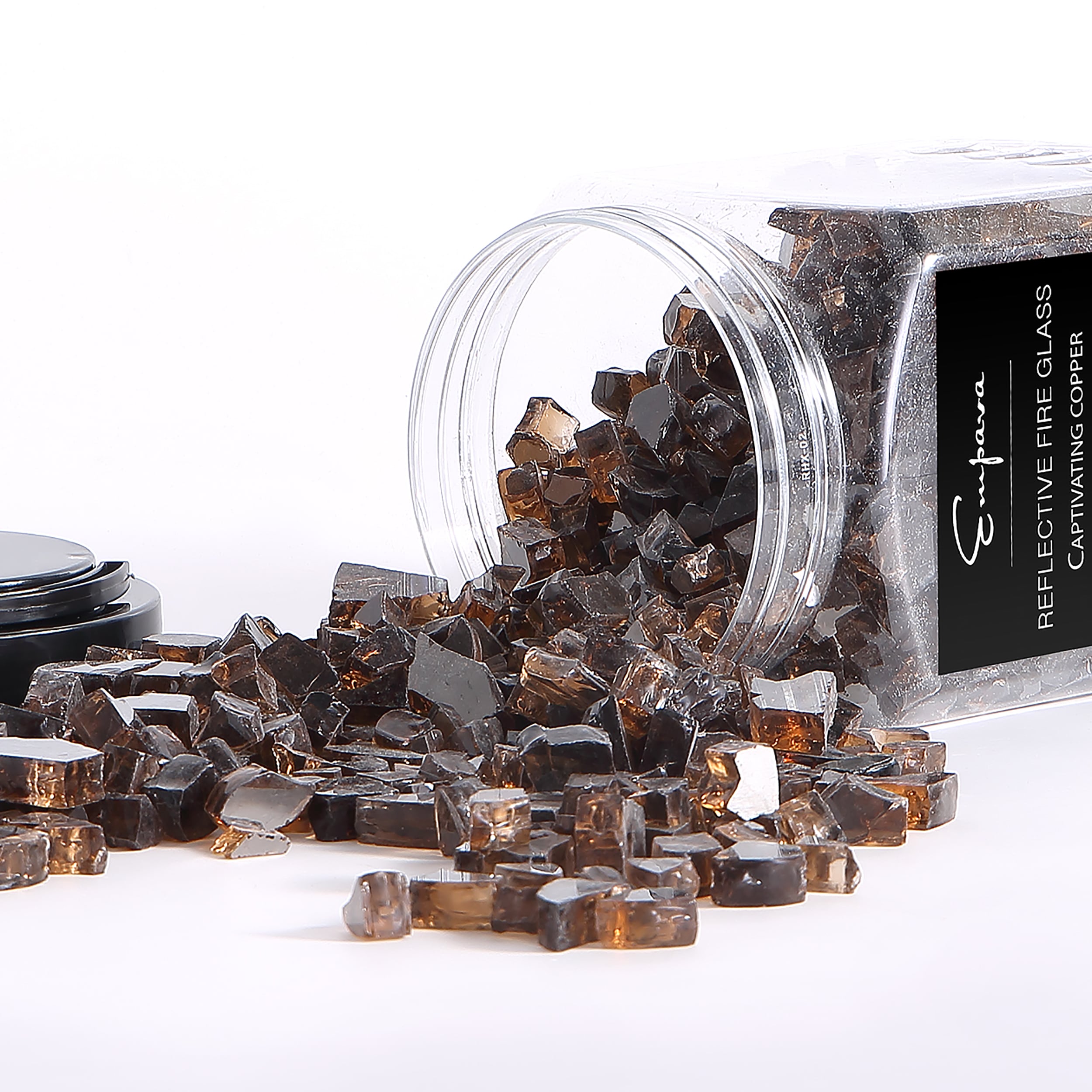 Empava EMP-2FG73 10 lbs. 1/2-in Captivating Copper Reflective Tempered Fire Glass for Gas Fire Pit
