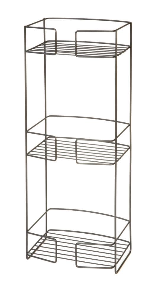 Black/Matte 3-Tier Metal Freestanding Bathroom Shelf (10-in x 25.5-in x 6.75-in) | - Style Selections 43385L