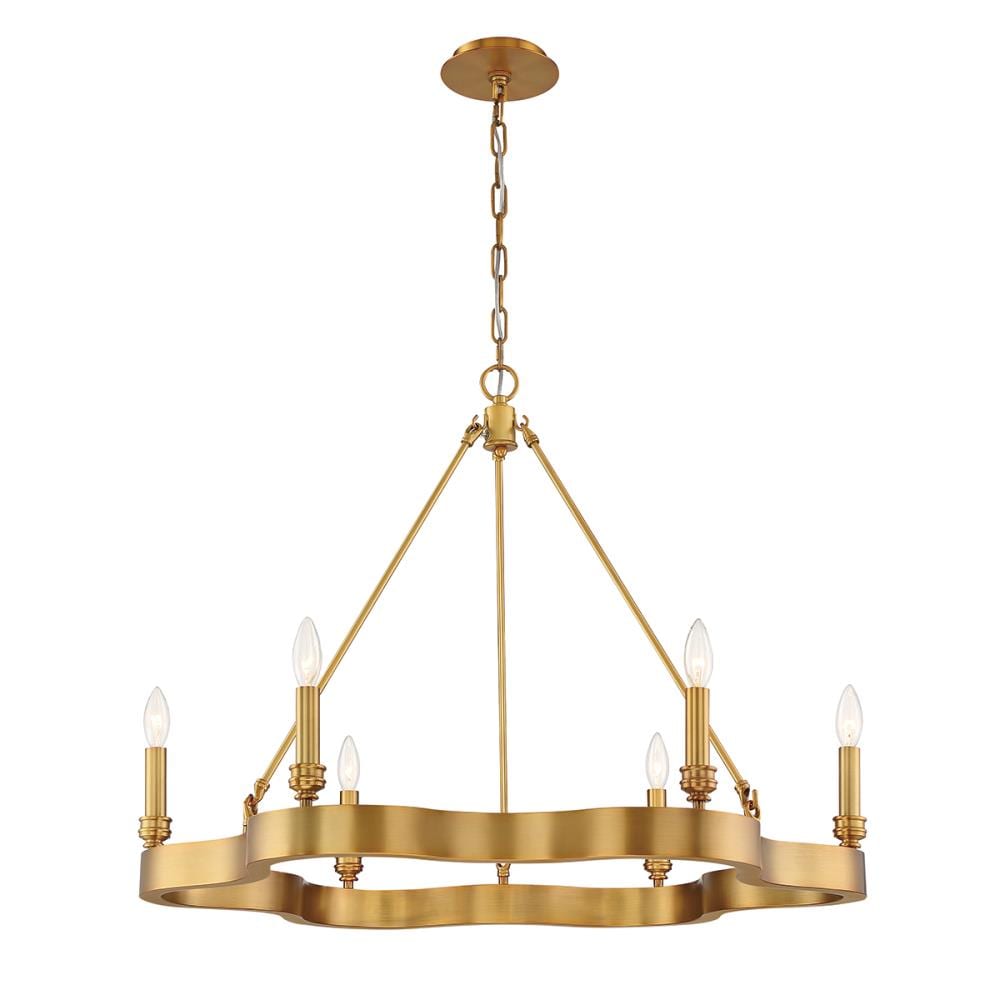 Eurofase Leyton 6-Light Antique Brass Modern/Contemporary Chandelier at ...