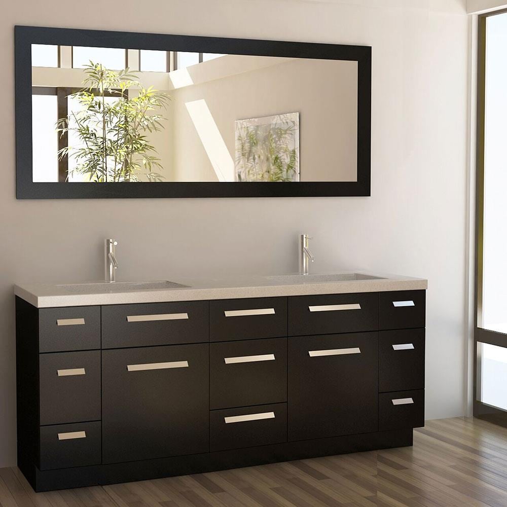 Design Element Moscony 72-in Espresso Undermount Double Sink Bathroom ...