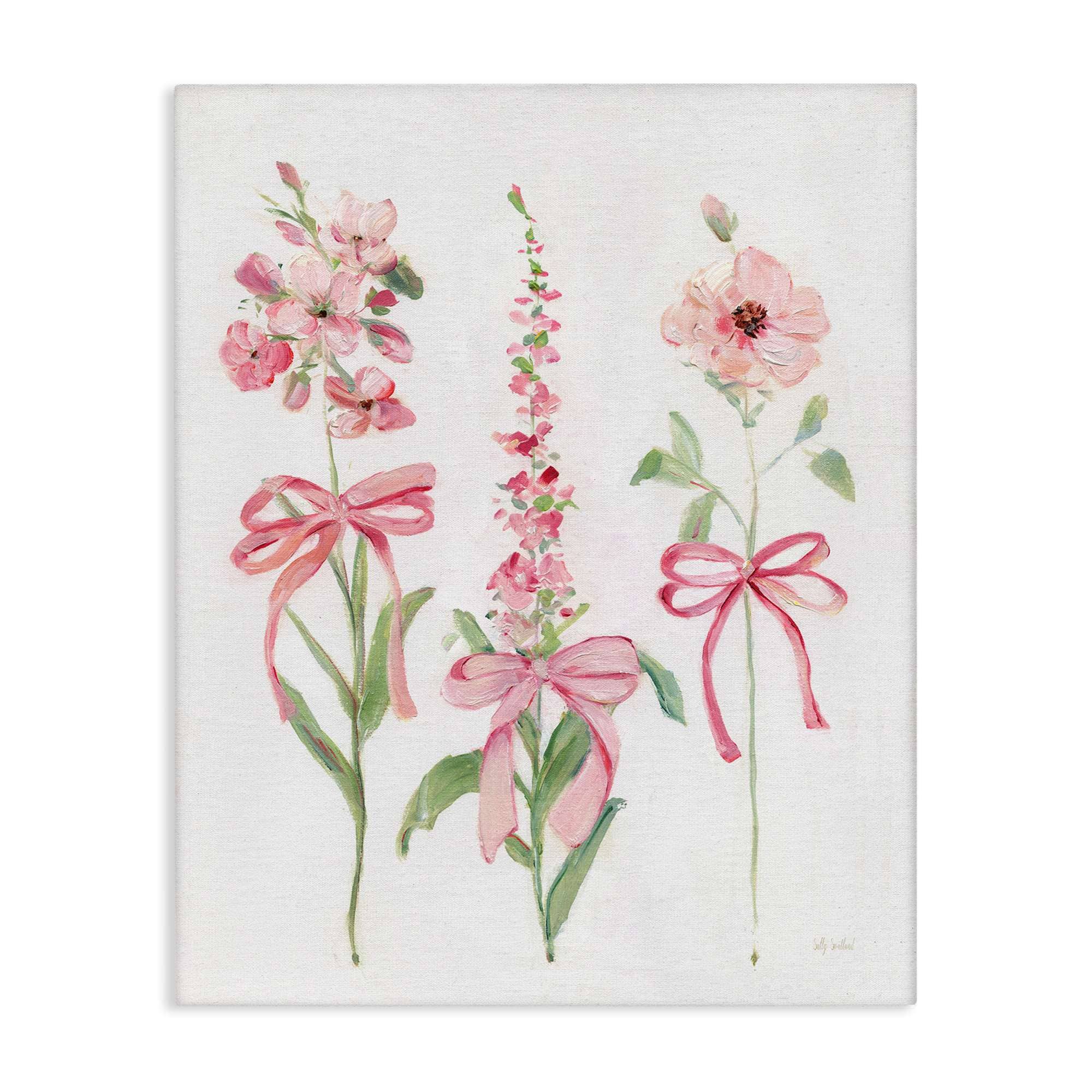Stupell Industries BS-185-CN-36X48 Pink Cottage Floral Sprigs Canvas Wall Art By Sally Swatland 36 x 48