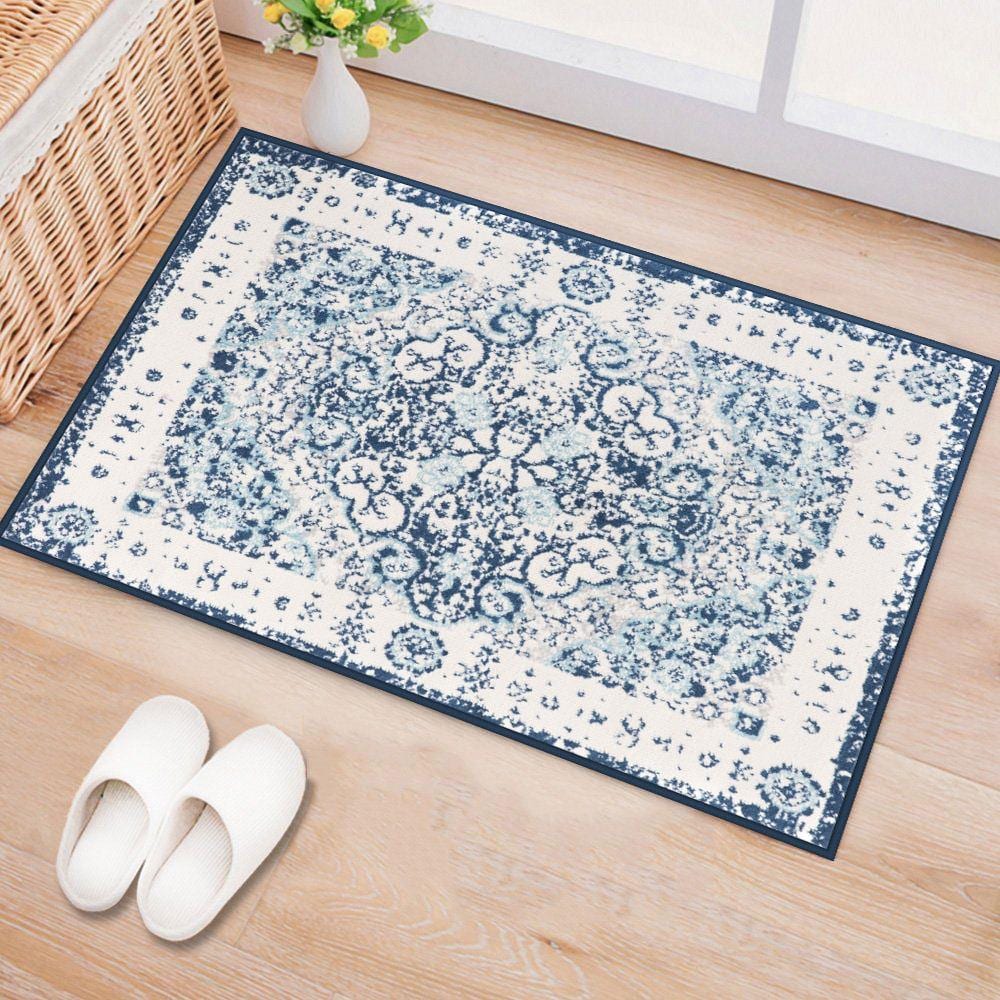 World Rug Gallery MON830BLUE2X3 Avalon 2 x 3 (ft) Loomed Polypropylene Blue Rectangular Indoor Medallion Oriental Area rug