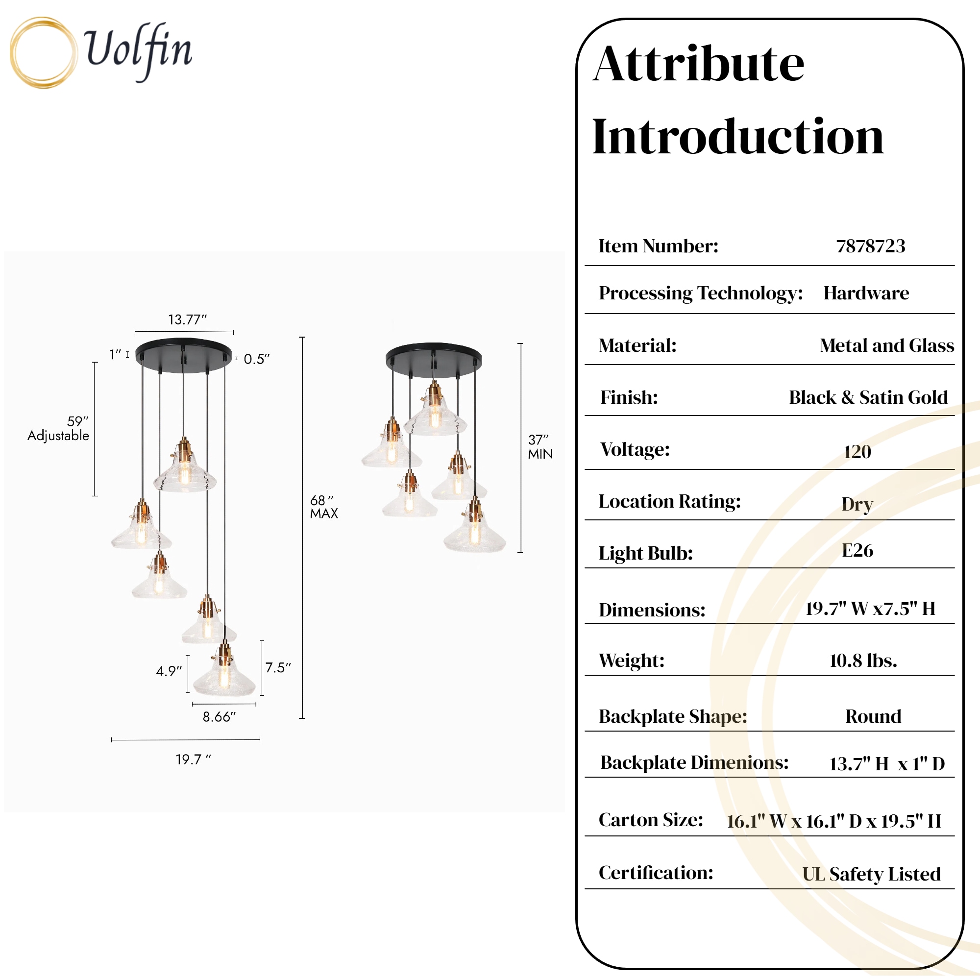 Uolfin RV3UQZ-LWS281H5-Z8 Pendant-Lights - View #3