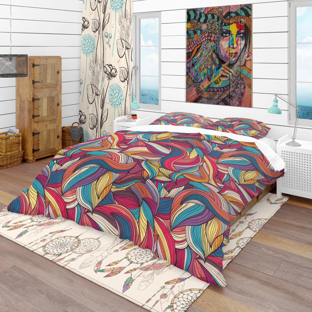 Designart BED18853-K 3 -Piece Blue King Duvet cover Set