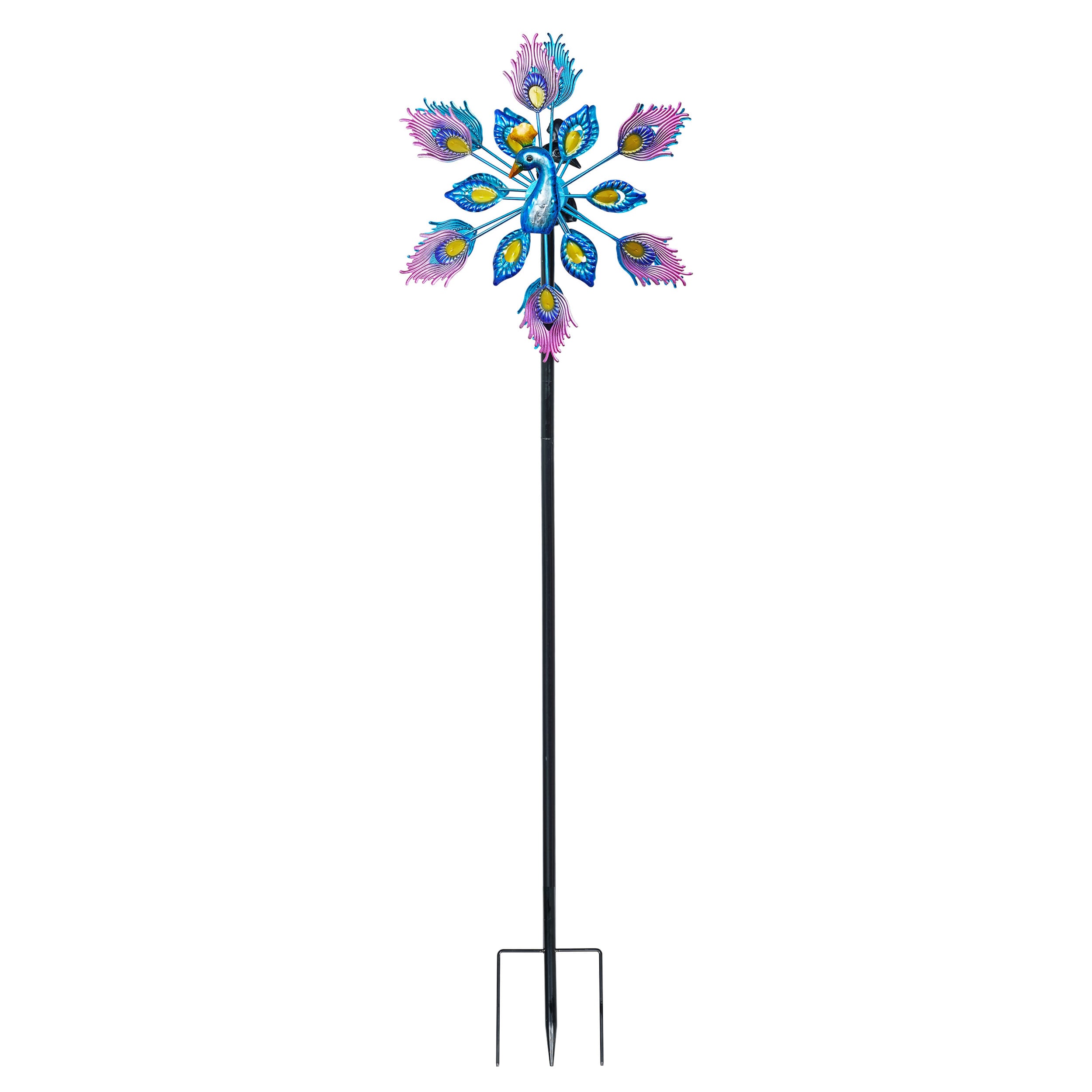 Alpine Corporation SLL2430 Multicolor Iron Floral Wind Spinner