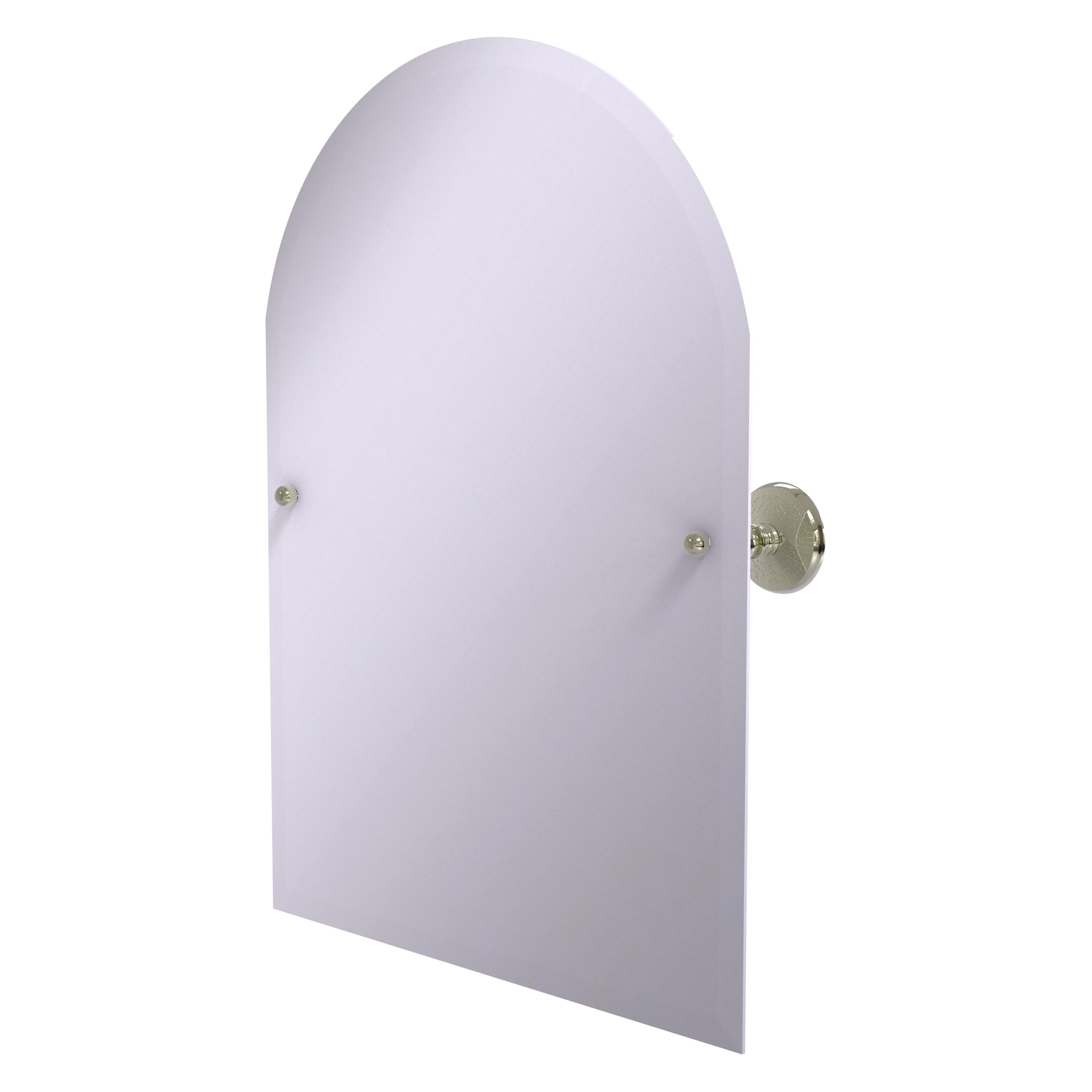 Allied Brass PMC-94-PNI Prestige Monte Carlo 21-Inches x 29-Inches Beveled Frameless Arch Tilting Bathroom Vanity Mirror ( Polished Nickel )