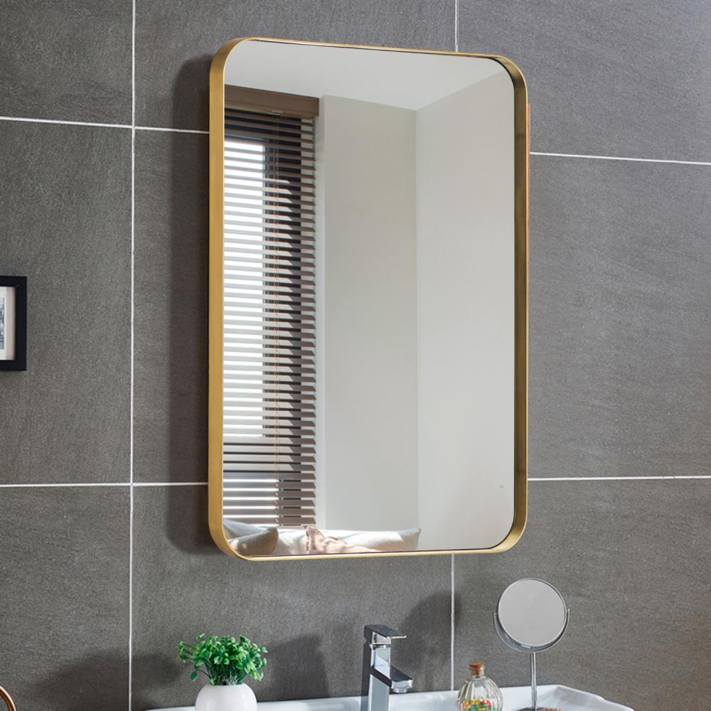 NeuType 28-in W x 39-in H Brass Framed Vanity Mirror at Lowes.com