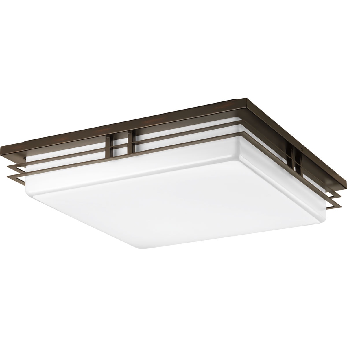 Progress Lighting P3449-2030K9 Helm 3-Light 18-in Antique Bronze LED Flush Mount Light ENERGY STAR