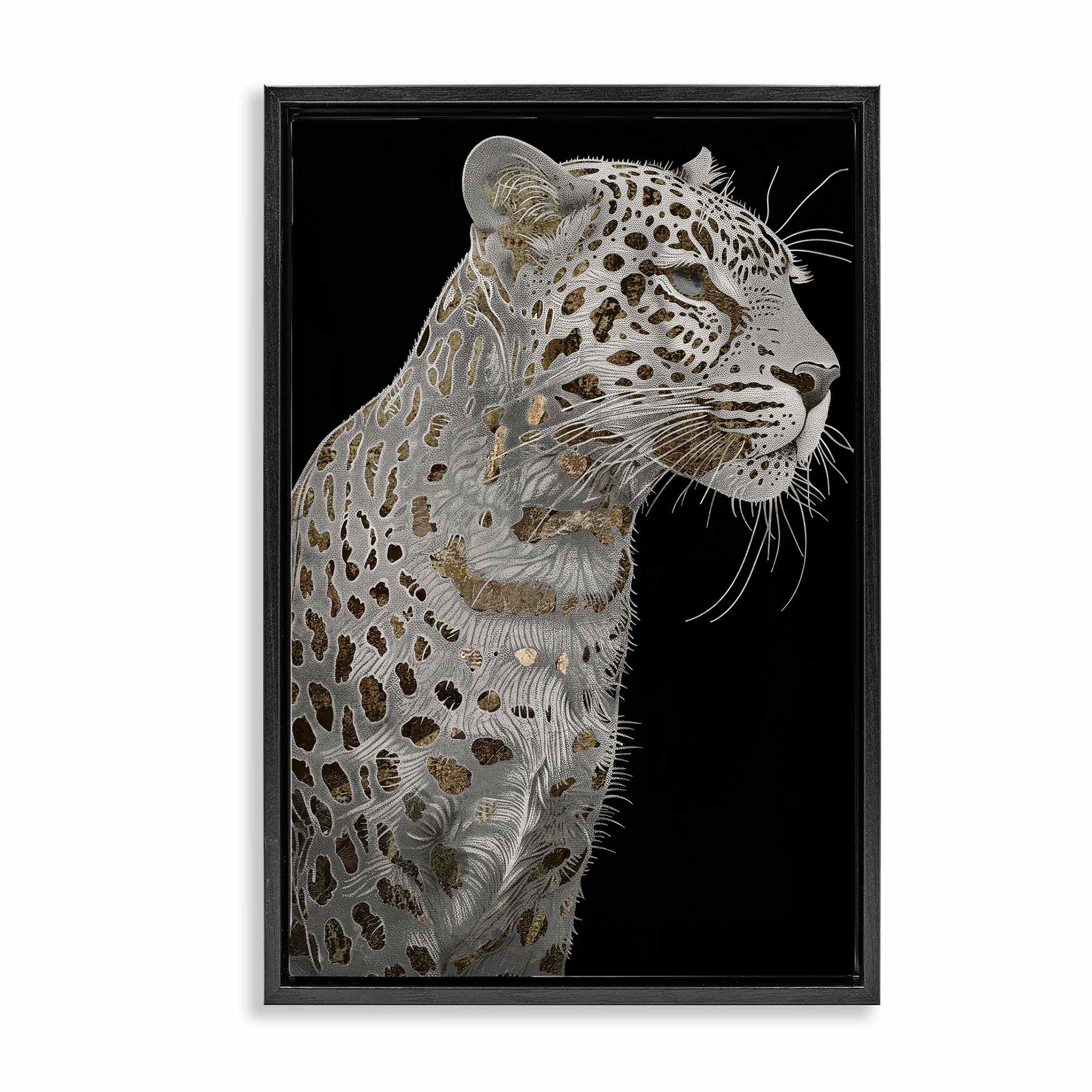Stupell Industries BT-007-FFB-16X24 Elegant Glam Leopard Spots Floating Frame design by Sasha