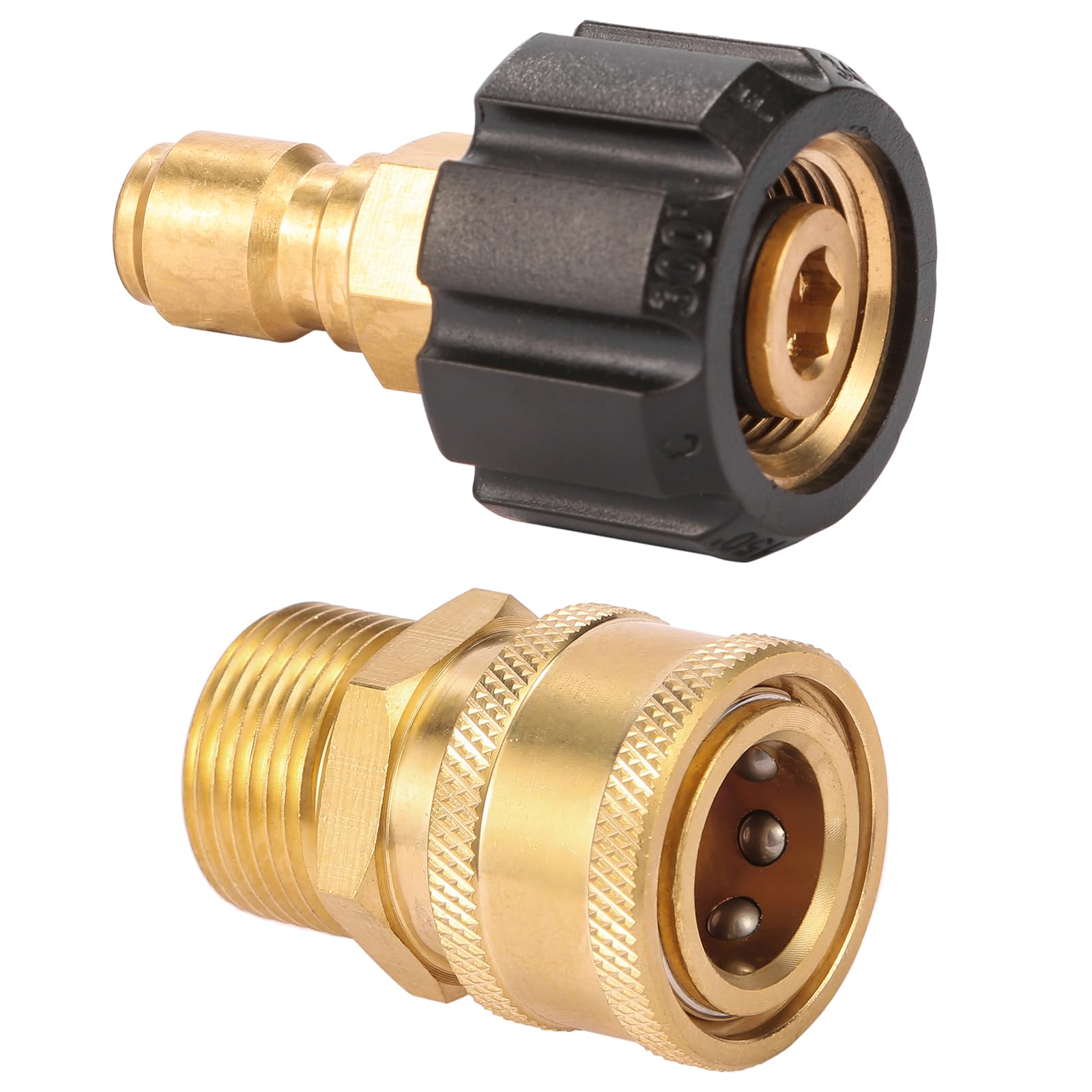 AOIZGMY - Pressure Washer Quick Connect Kit M22 14mm to Three Eighths Inch Adapter Set Brass Fit...