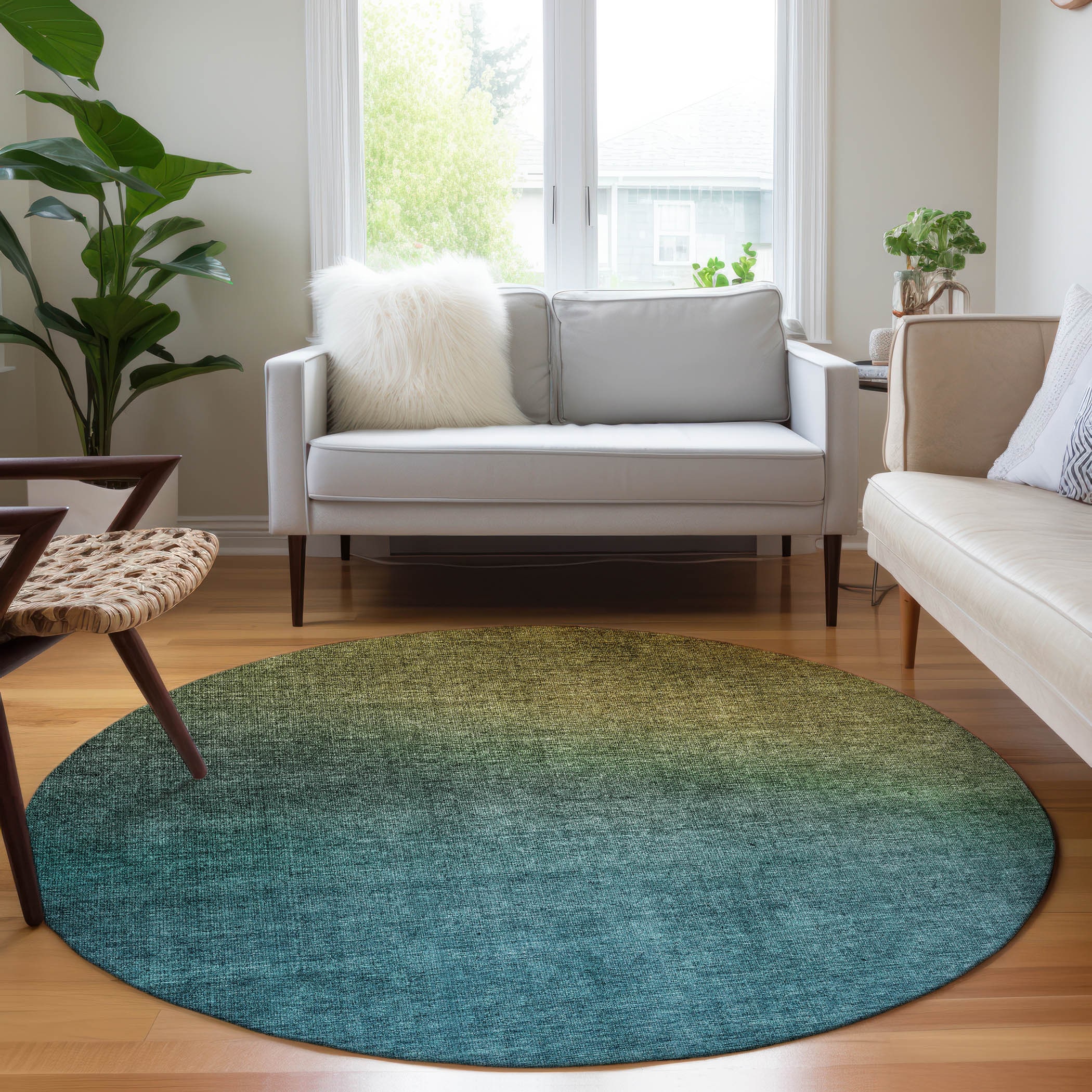 Addison Rugs ACN587BR8RO Chantille ACN587BR 8 x 8 (ft) Polyester Brown Round Indoor/Outdoor Abstract Machine washable Area rug