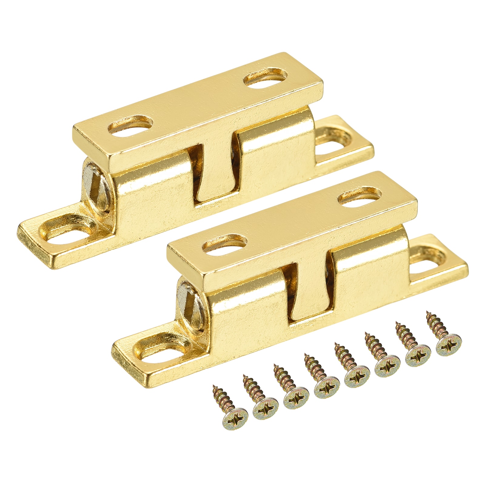 Unique Bargains 2pcs 1.69 Inch Double Ball Tension Roller Catch Zinc Alloy Tension Latch for Cabinet Closet Furniture Door Gold #S25093001UX9507